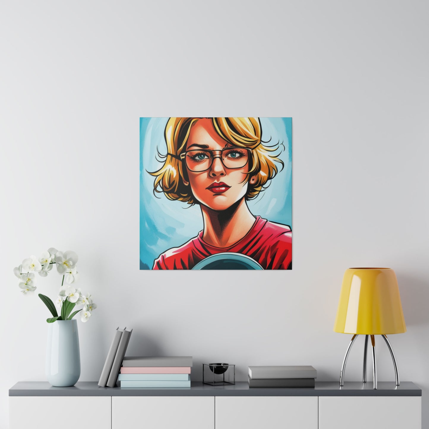 Comic Art, Female Model on Matte Canvas, Stretched, 0.75"