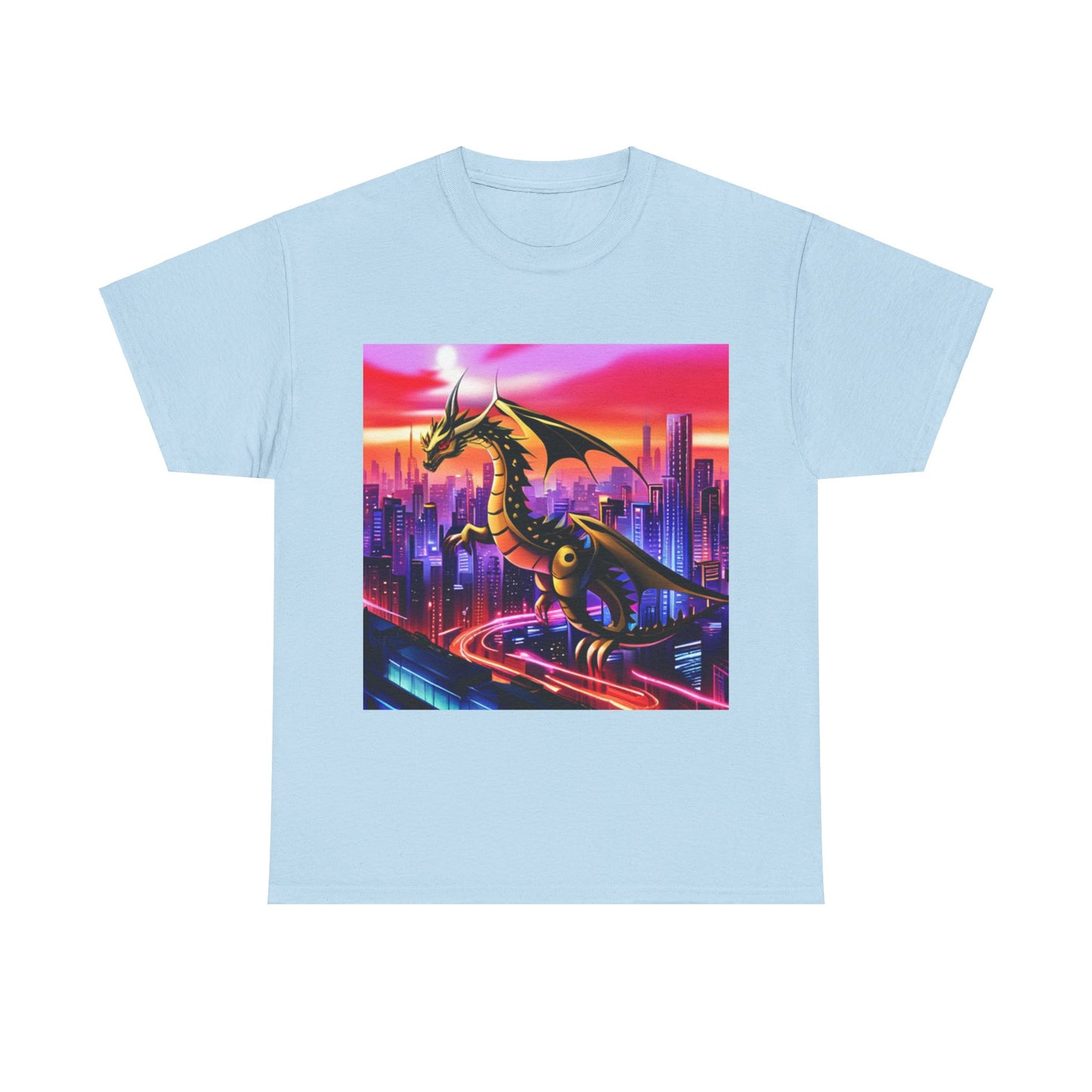 Robo-Dragon Cityscape Graphic Tee