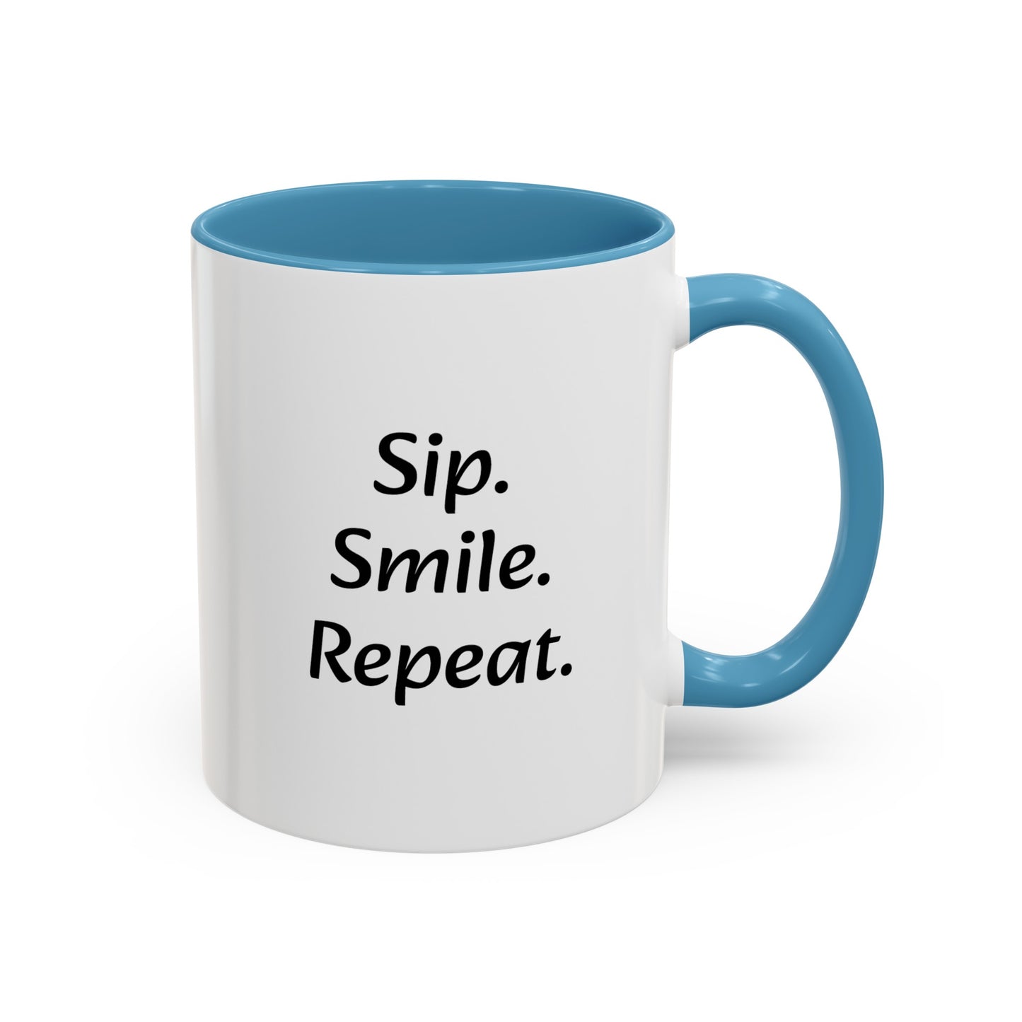 "Sip.Smile.Repeat." Accent Coffee Mug (11, 15oz)