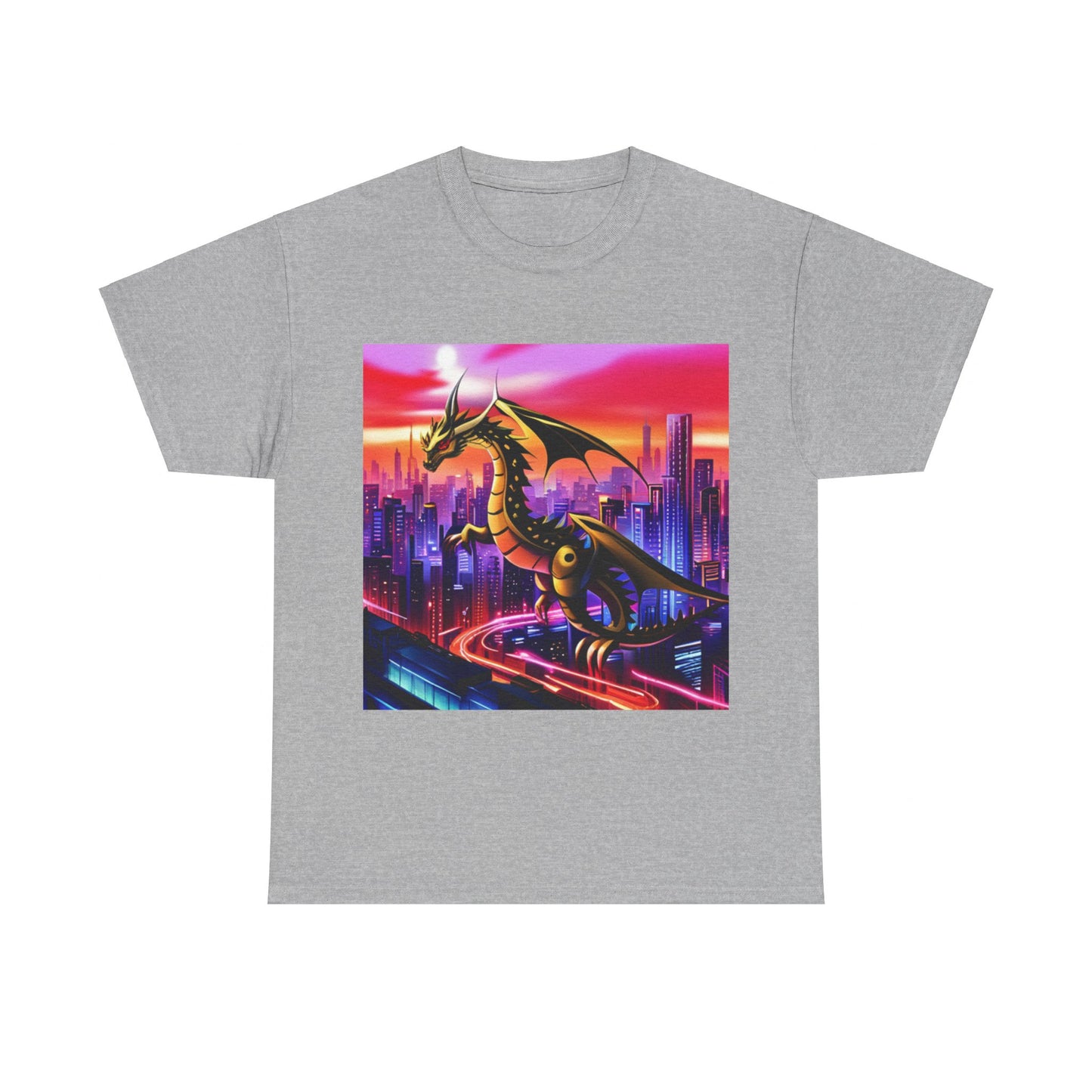 Robo-Dragon Cityscape Graphic Tee