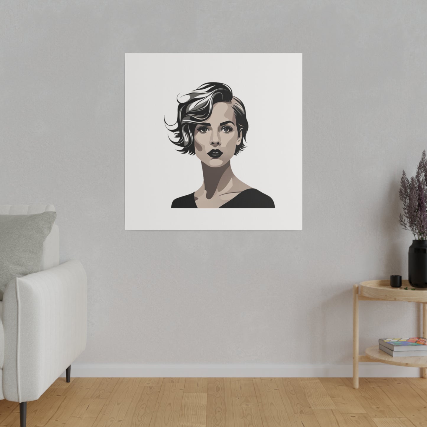 Comic Art, Female Model on Matte Canvas, Stretched, 0.75"