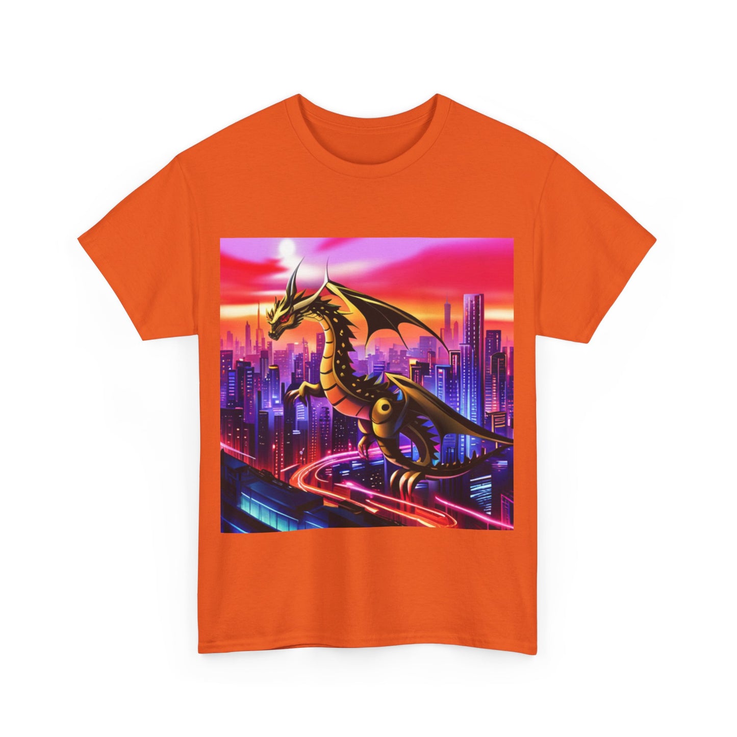 Robo-Dragon Cityscape Graphic Tee