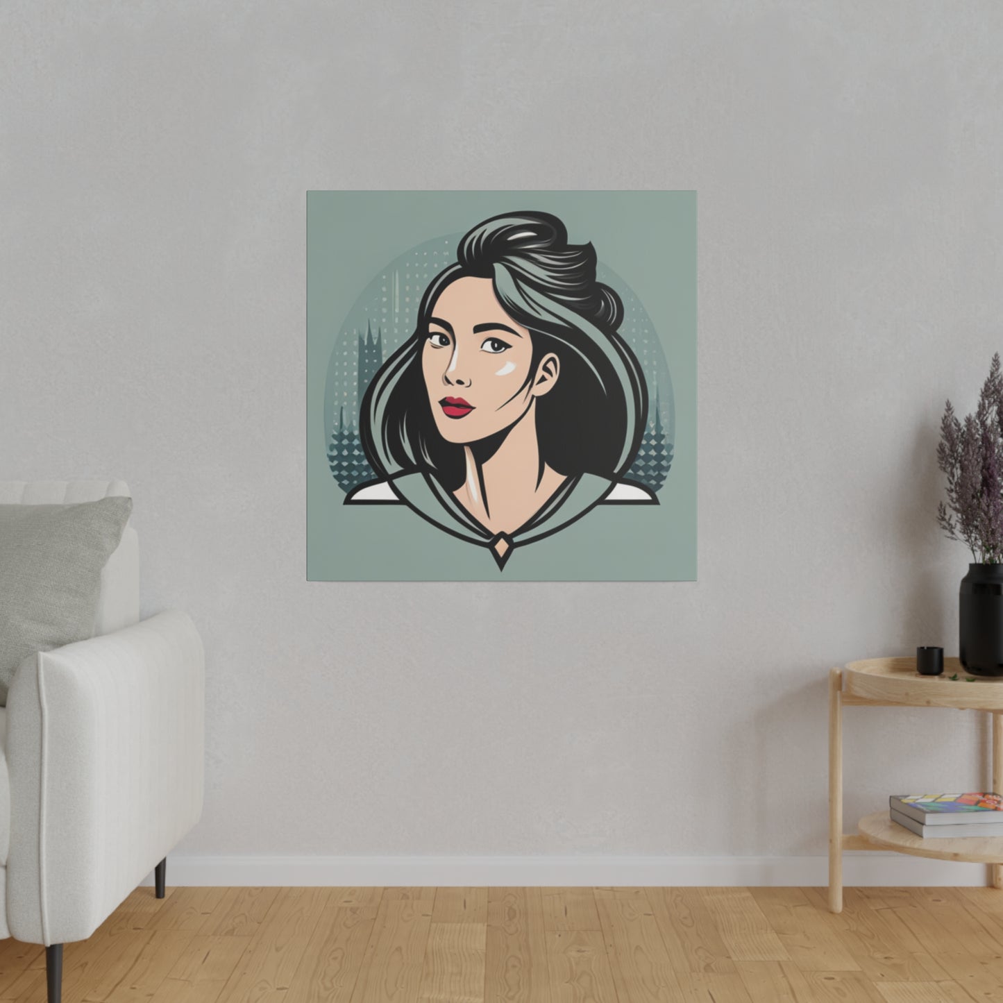 Comic Art, Female Model on Matte Canvas, Stretched, 0.75"