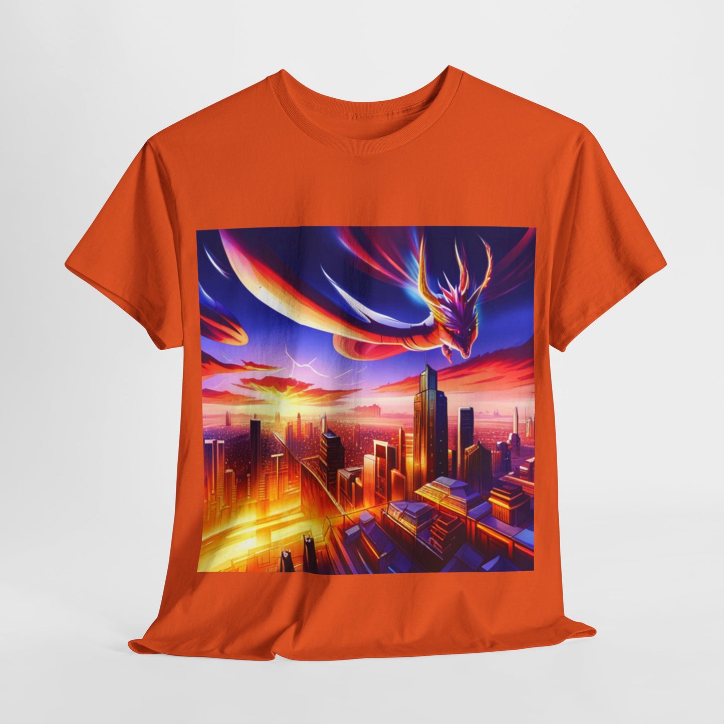 Soaring Dragon Cityscape Graphic Tee