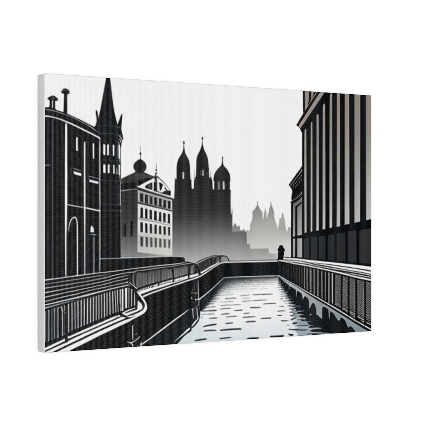 Majestic Metropolis: Matte Canvas Stretched Print