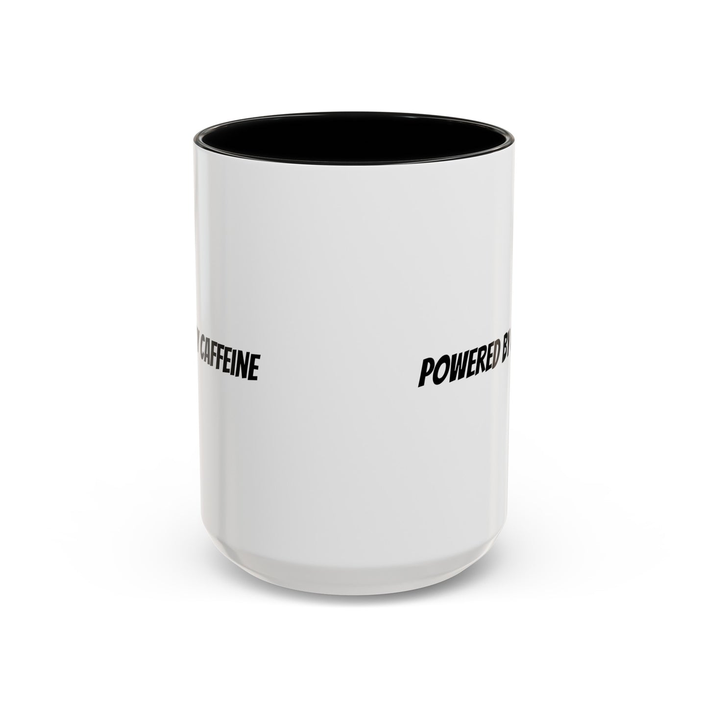 "Powered by Caffeine" Accent Coffee Mug (11, 15oz)