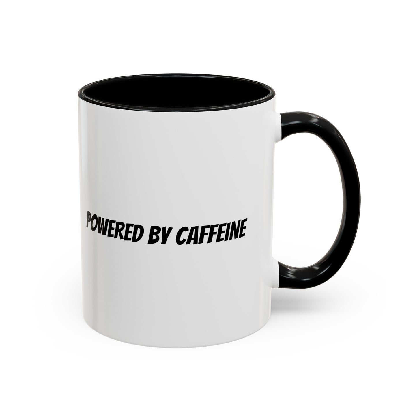 "Powered by Caffeine" Accent Coffee Mug (11, 15oz)