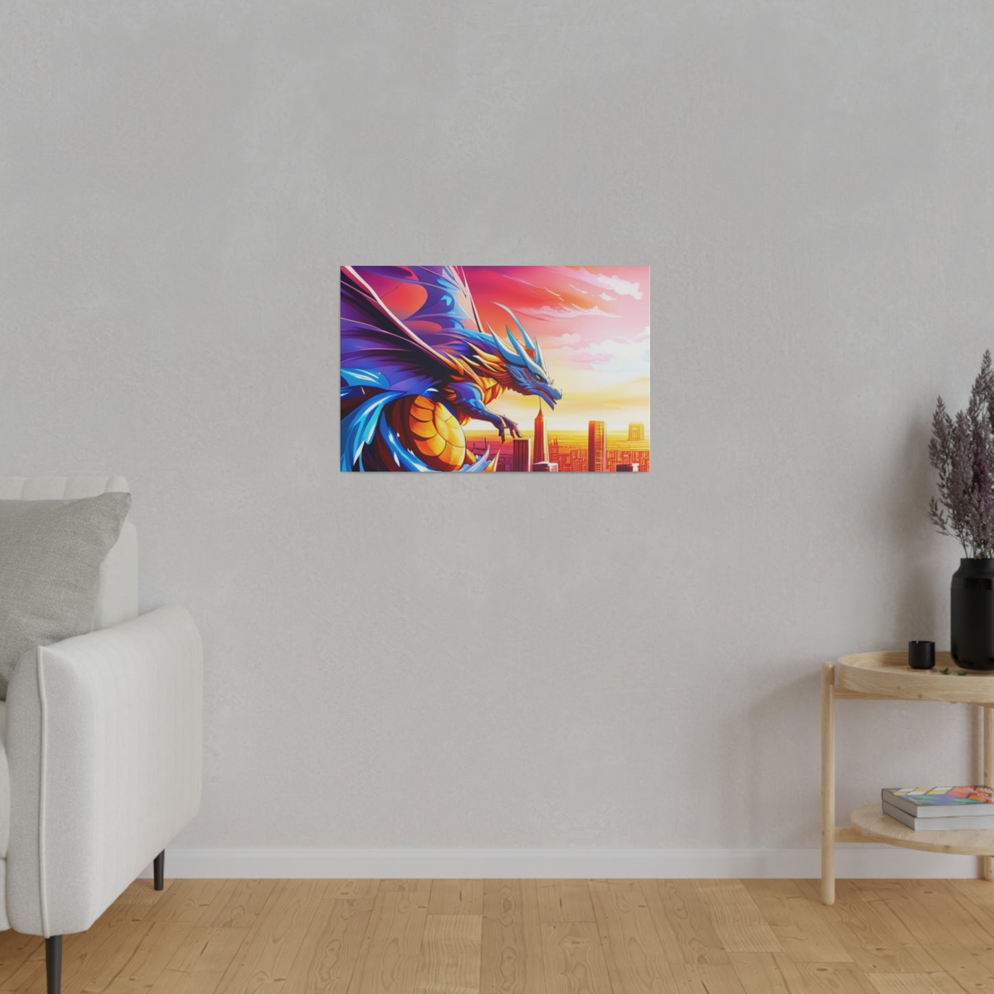 Dragon Cityscape - Matte Canvas, Stretched, 0.75"