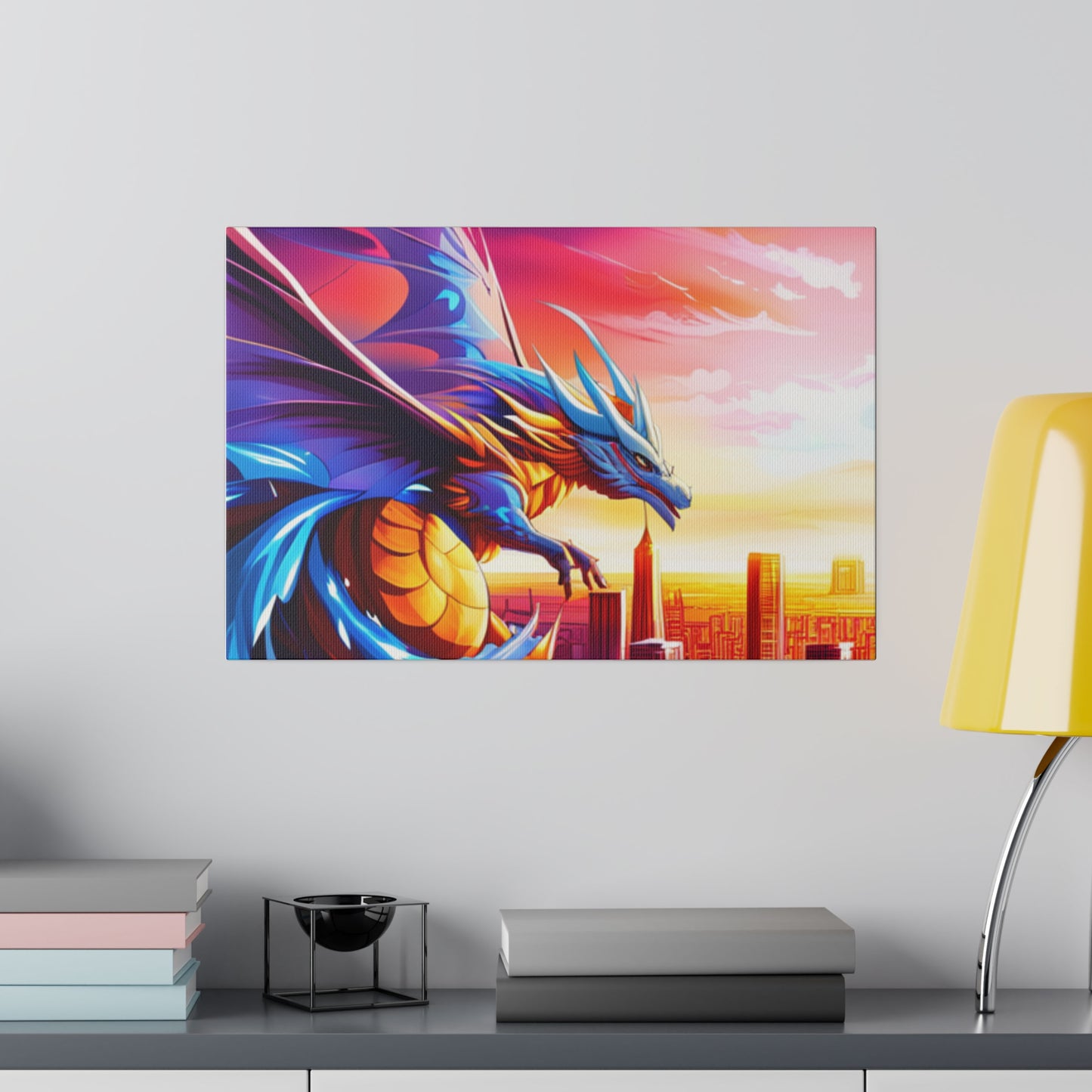 Dragon Cityscape - Matte Canvas, Stretched, 0.75"