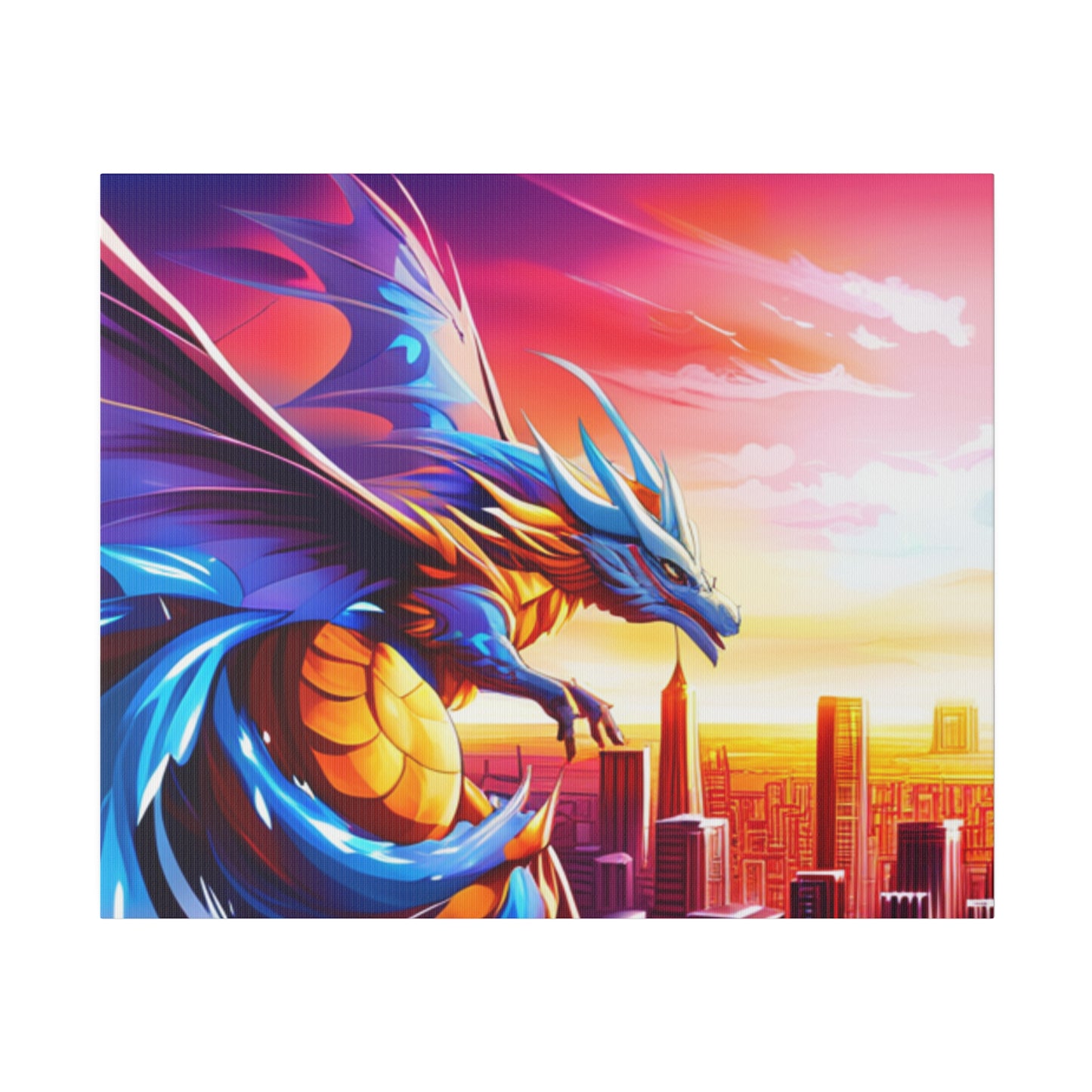 Dragon Cityscape - Matte Canvas, Stretched, 0.75"