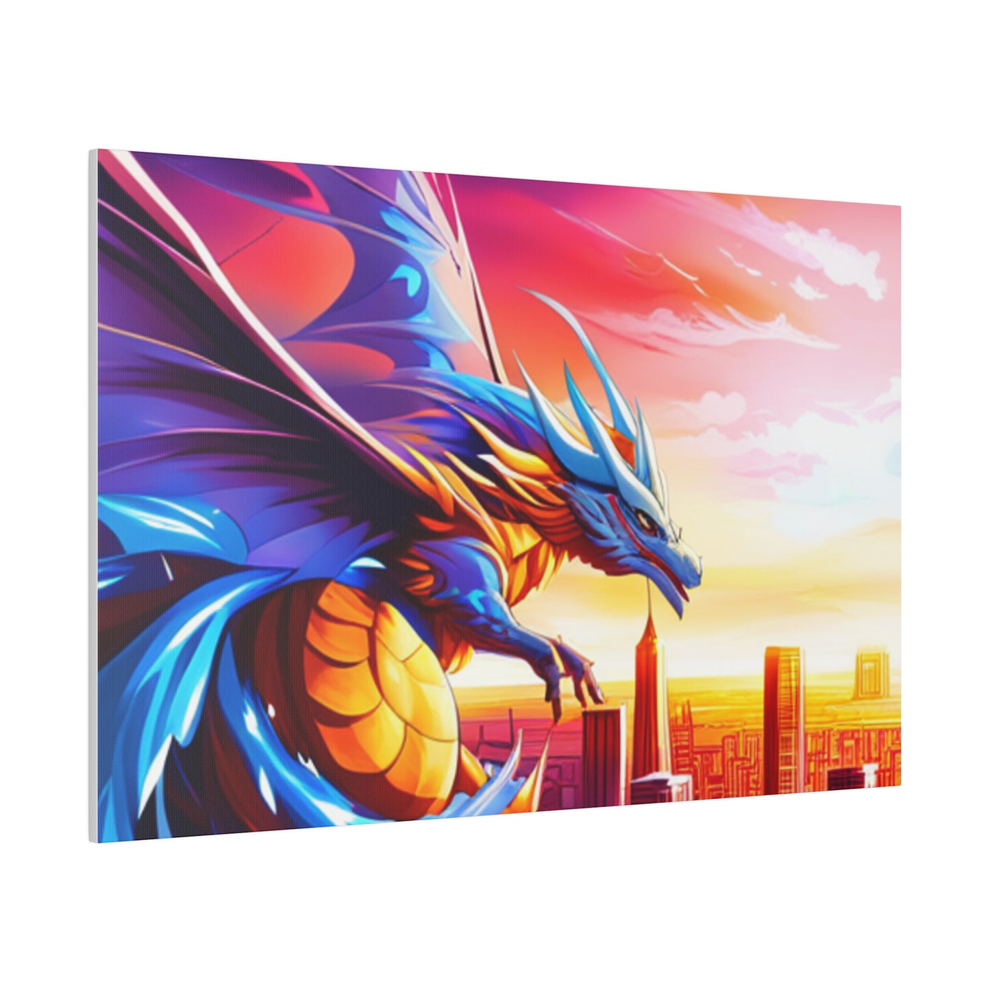 Dragon Cityscape - Matte Canvas, Stretched, 0.75"