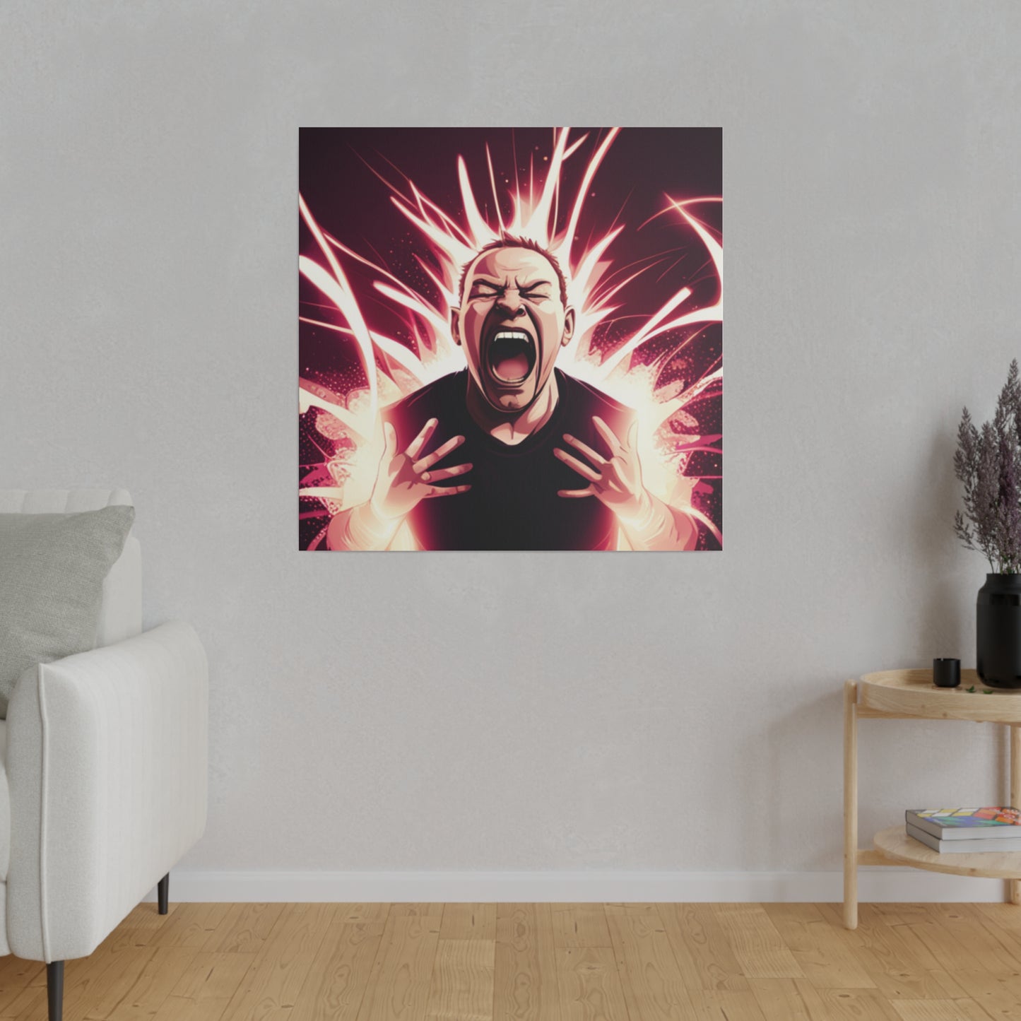 Comic Art, "Rage" Male Model on Matte Canvas, Stretched, 0.75"