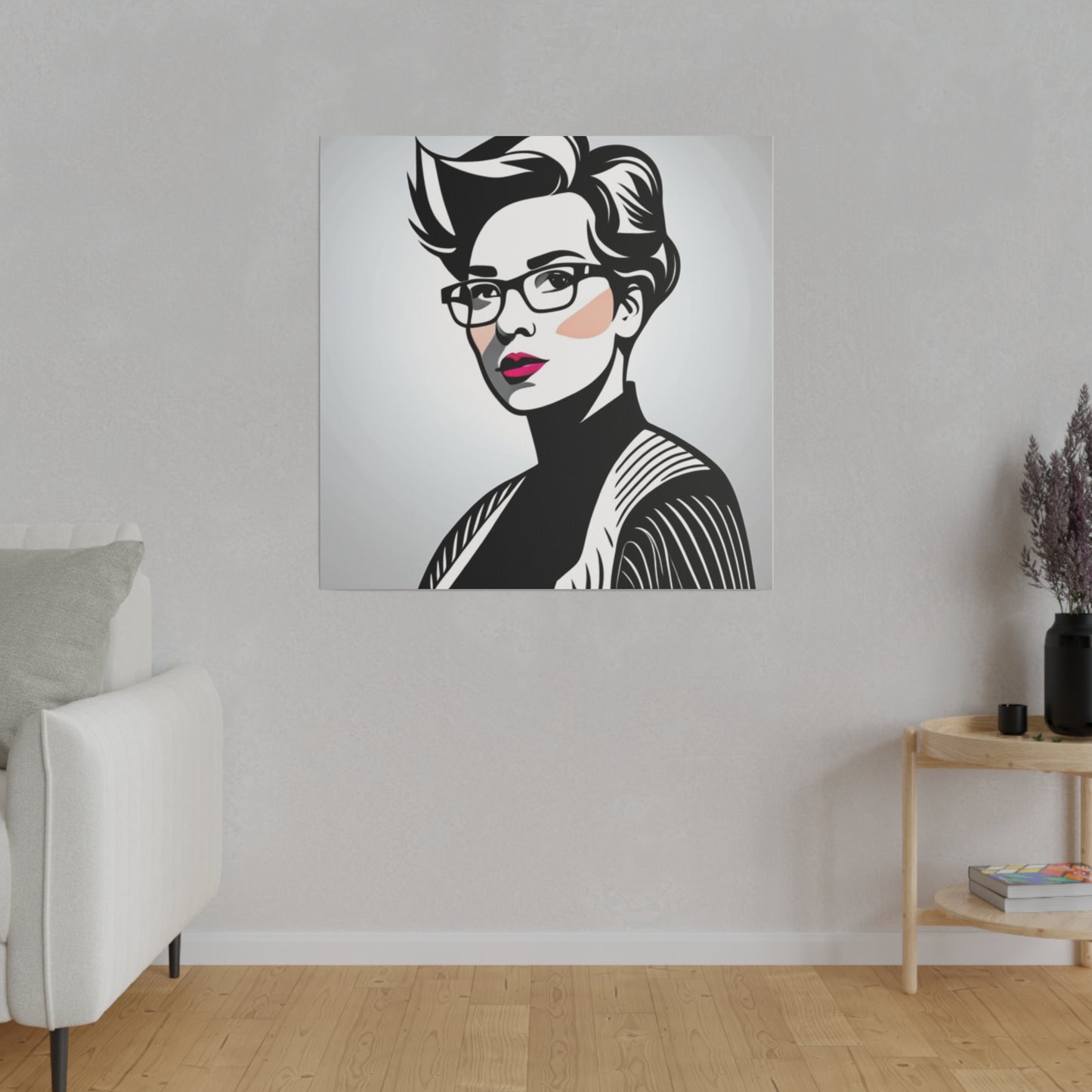 Comic Art, Female Model on Matte Canvas, Stretched, 0.75"