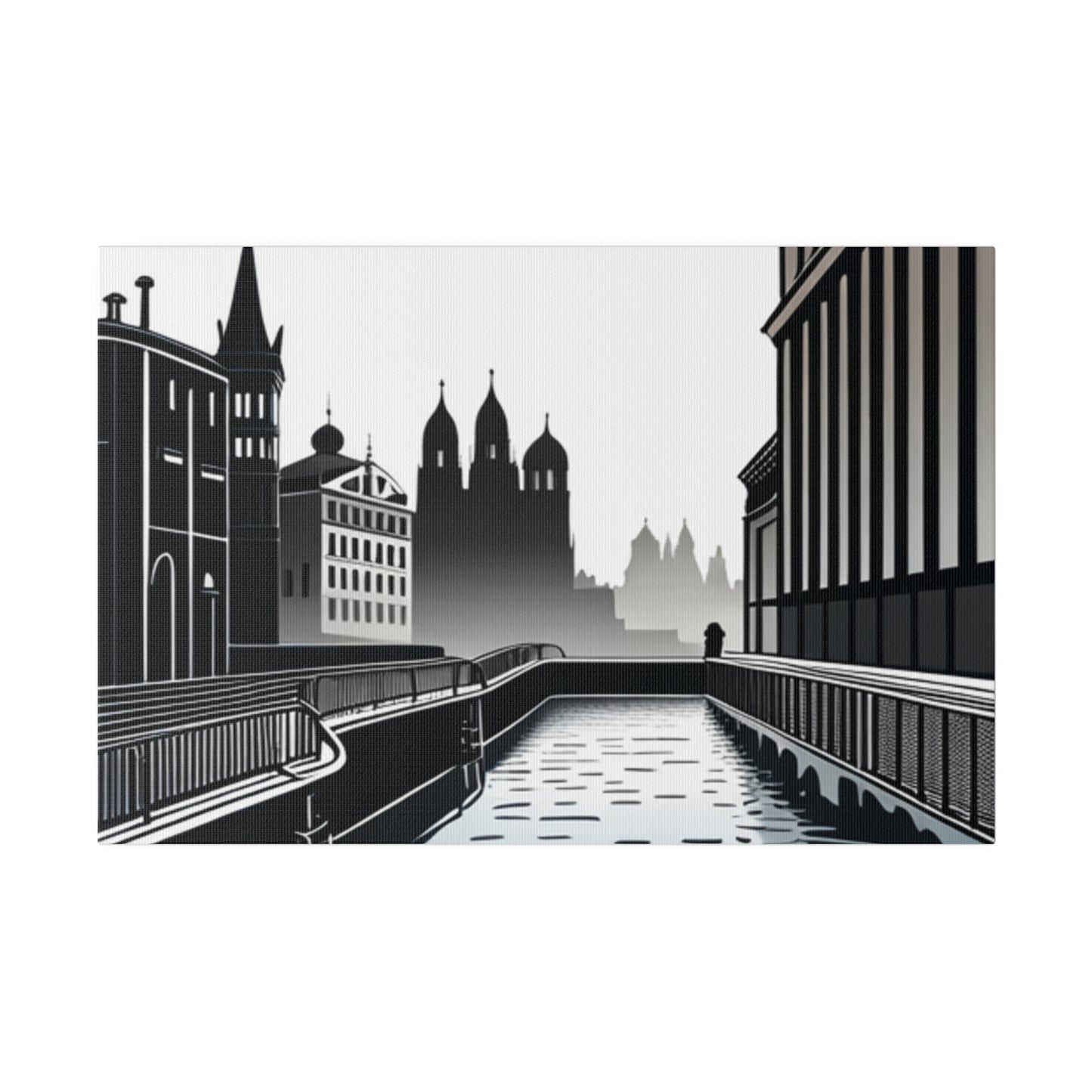 Majestic Metropolis: Matte Canvas Stretched Print