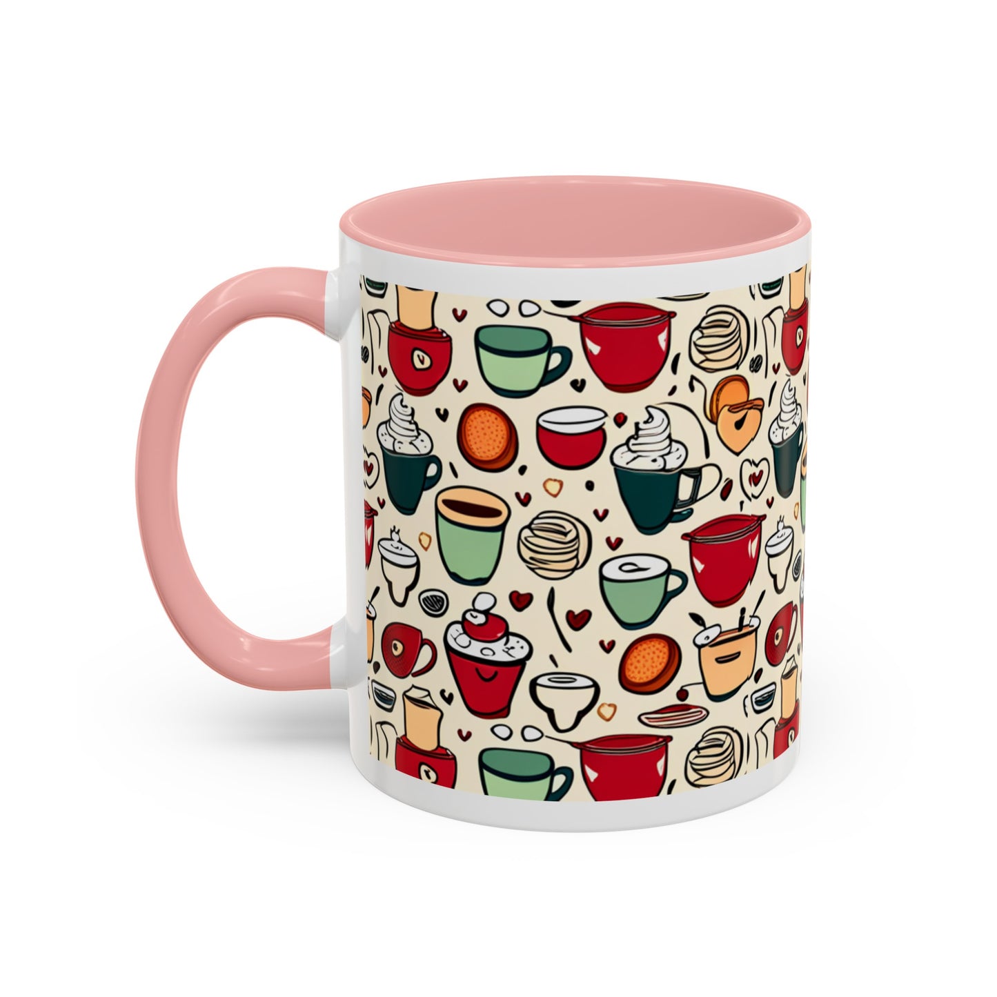 Latte Love 3 Accent Coffee Mug (11, 15oz)