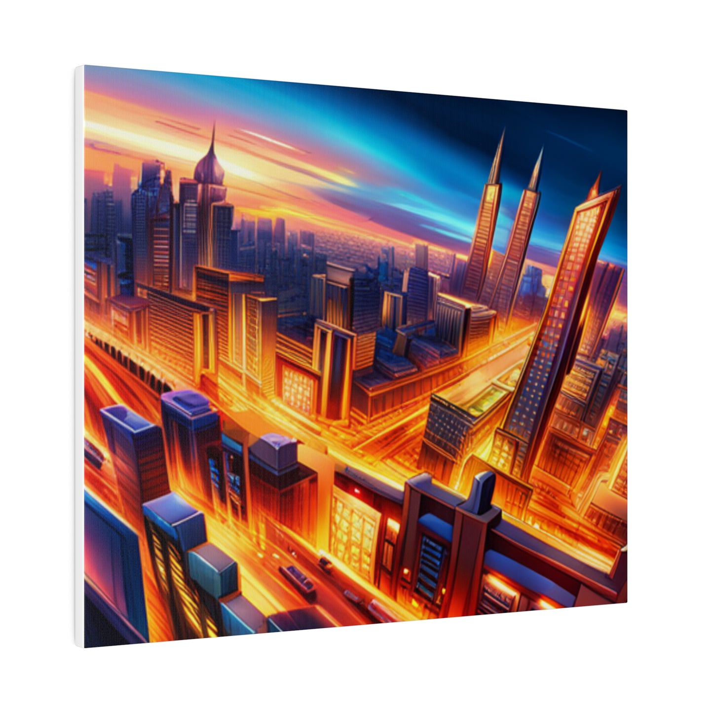 Futuristic Cityscape - Matte Canvas, Stretched, 0.75"