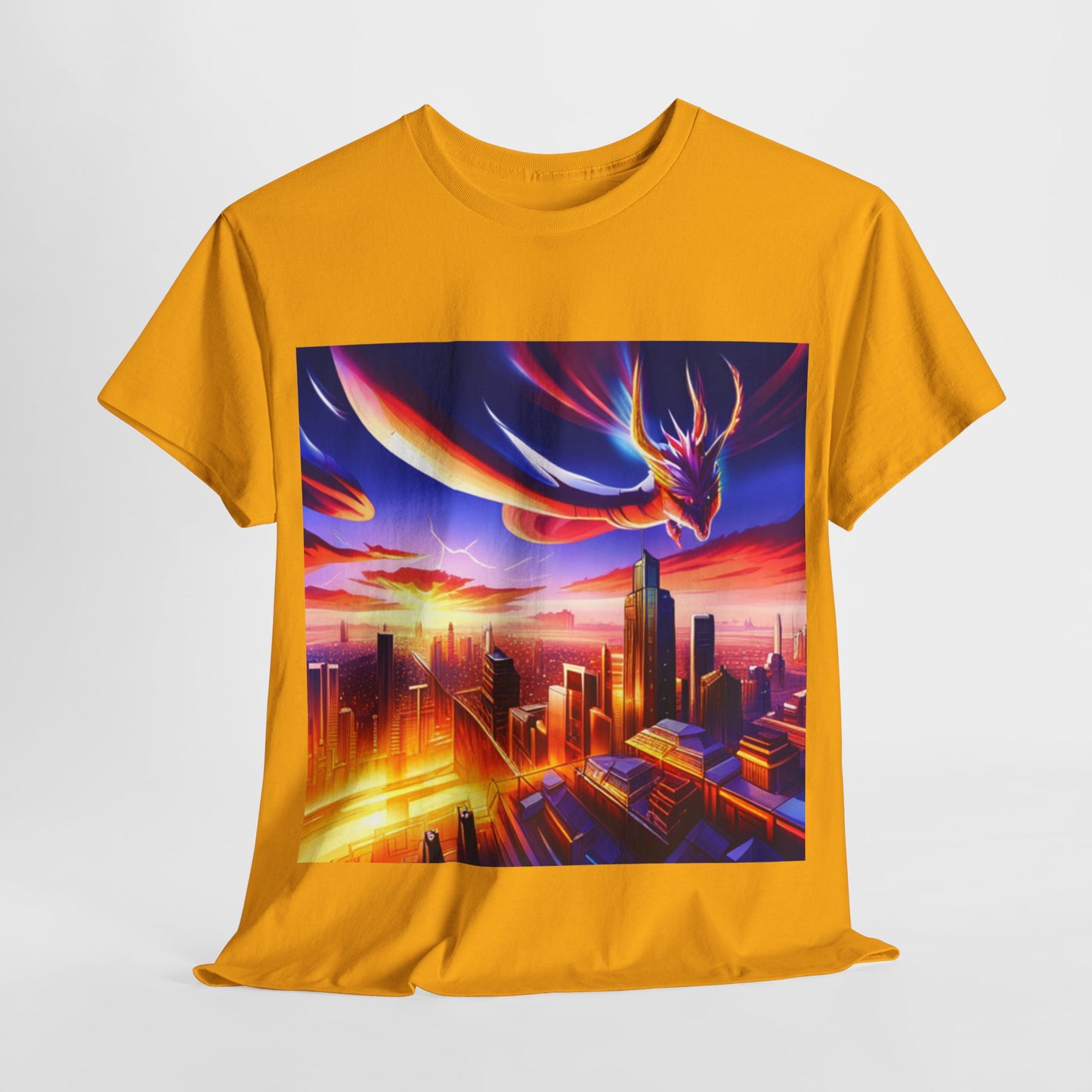 Soaring Dragon Cityscape Graphic Tee