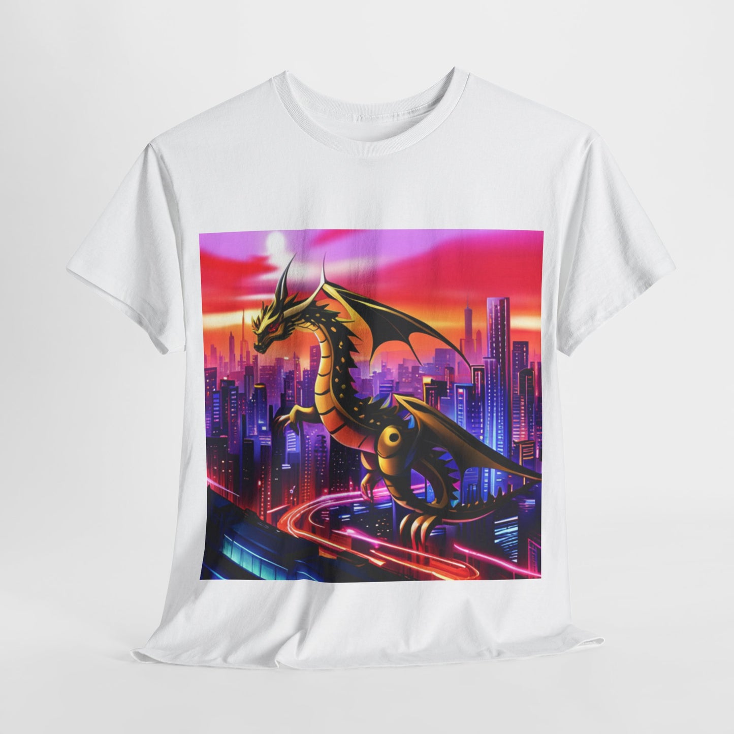 Robo-Dragon Cityscape Graphic Tee