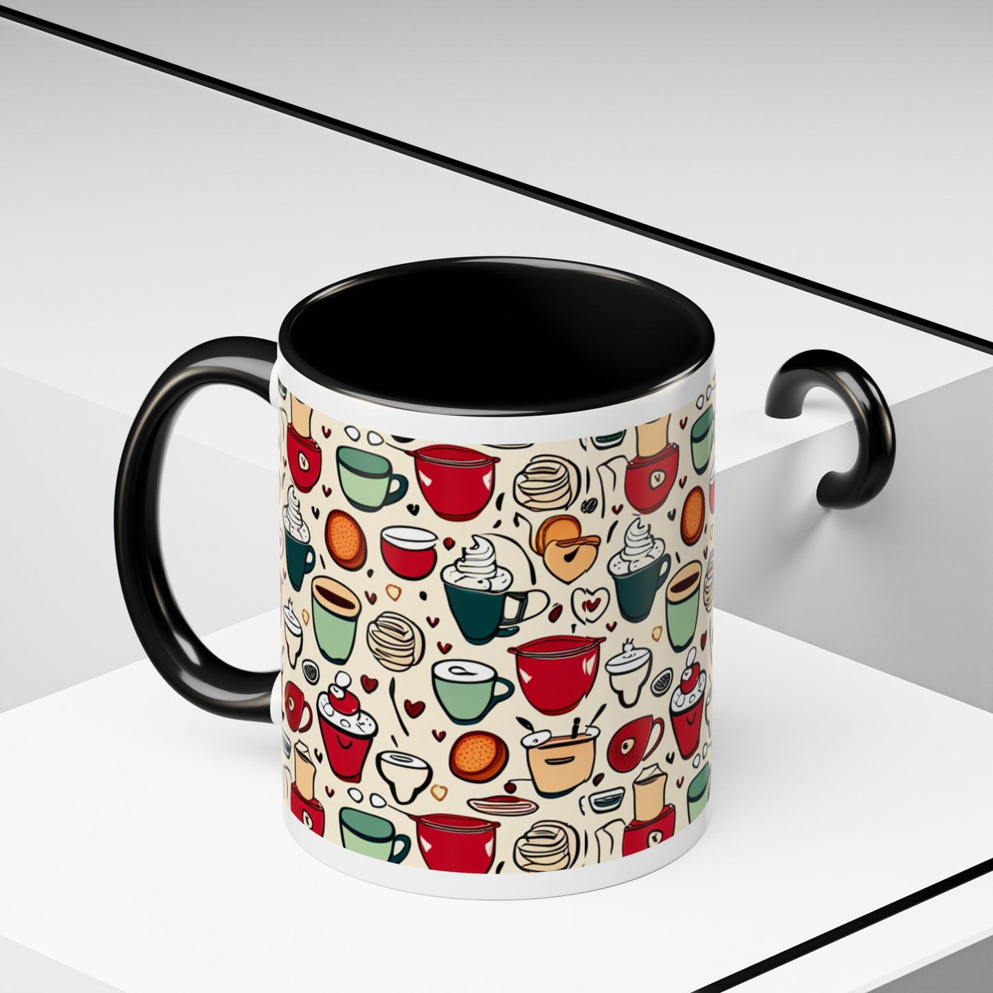 Latte Love 3 Accent Coffee Mug (11, 15oz)