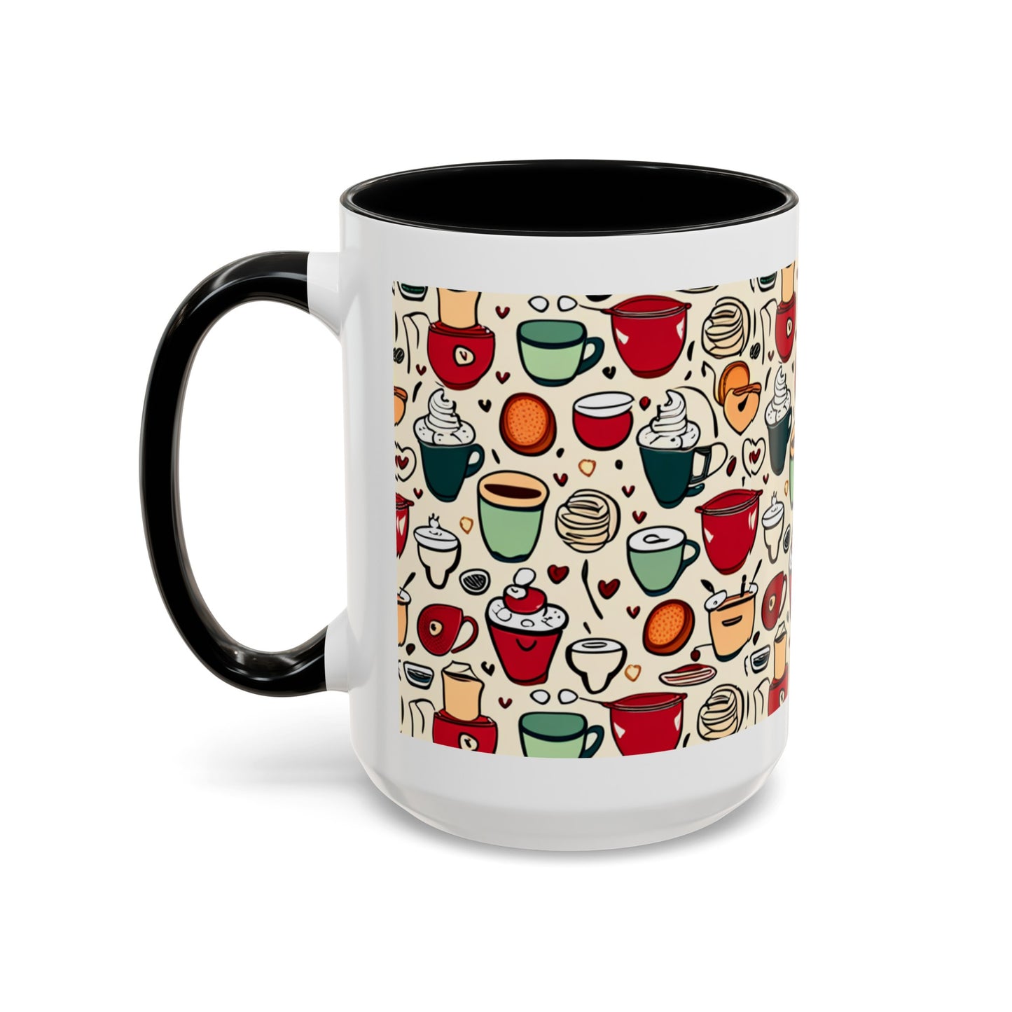 Latte Love 3 Accent Coffee Mug (11, 15oz)