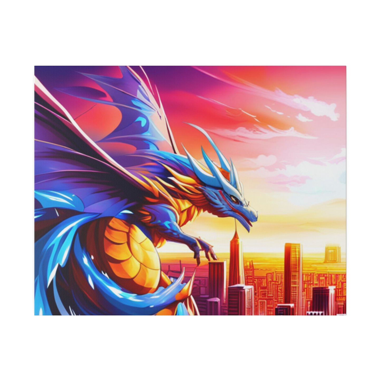 Dragon Cityscape - Matte Canvas, Stretched, 0.75"