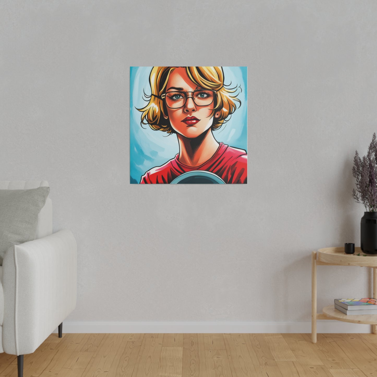 Comic Art, Female Model on Matte Canvas, Stretched, 0.75"