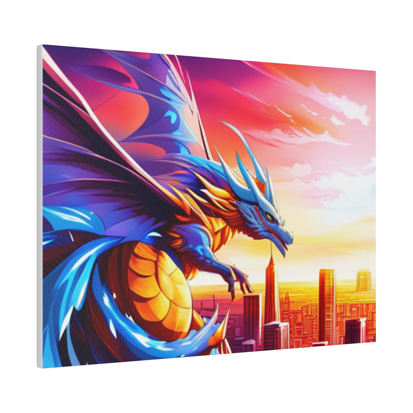 Dragon Cityscape - Matte Canvas, Stretched, 0.75"