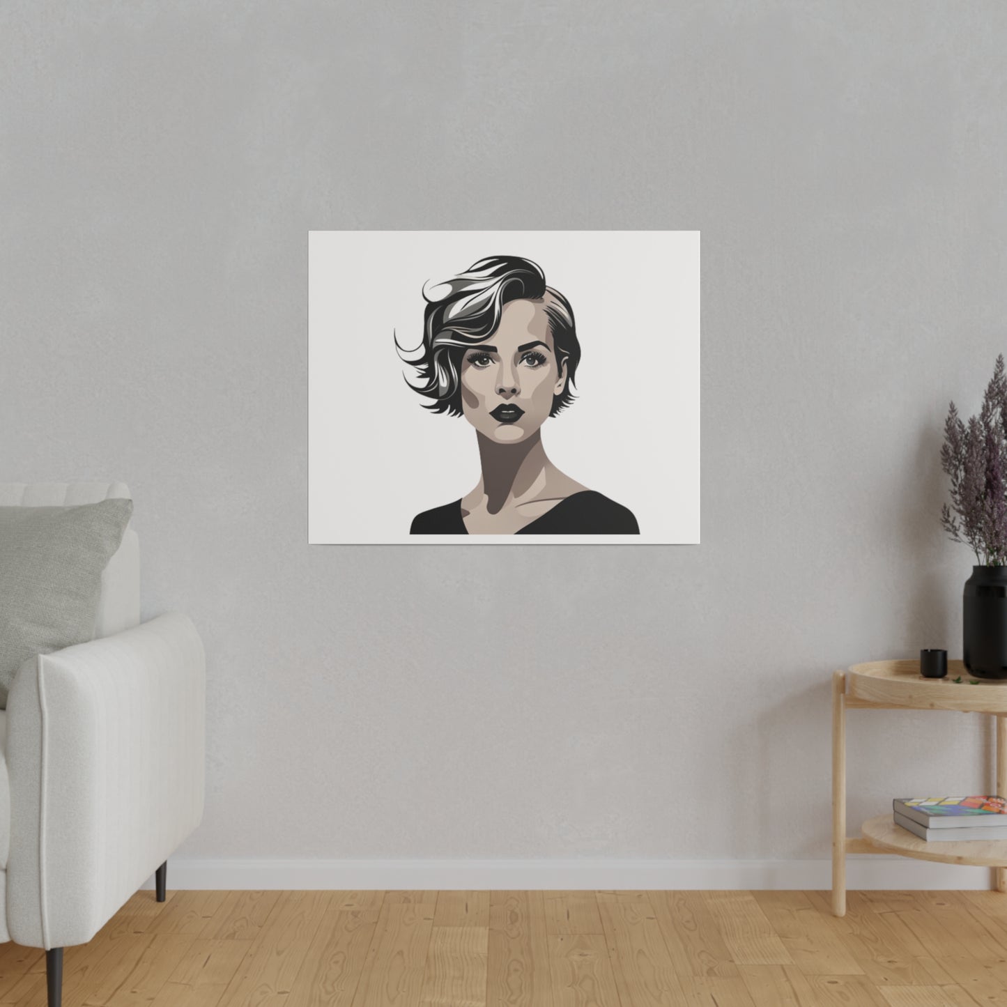 Comic Art, Female Model on Matte Canvas, Stretched, 0.75"