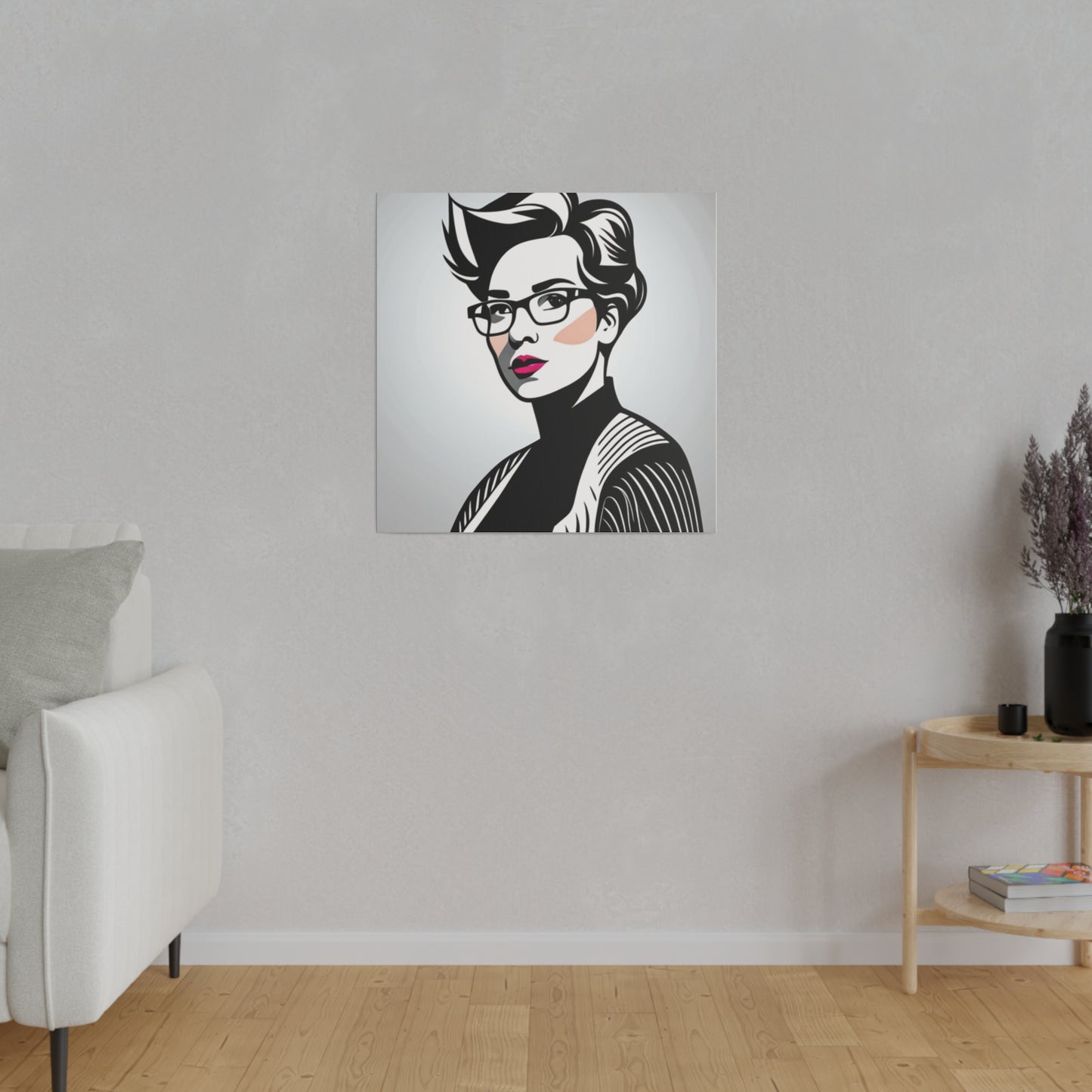 Comic Art, Female Model on Matte Canvas, Stretched, 0.75"