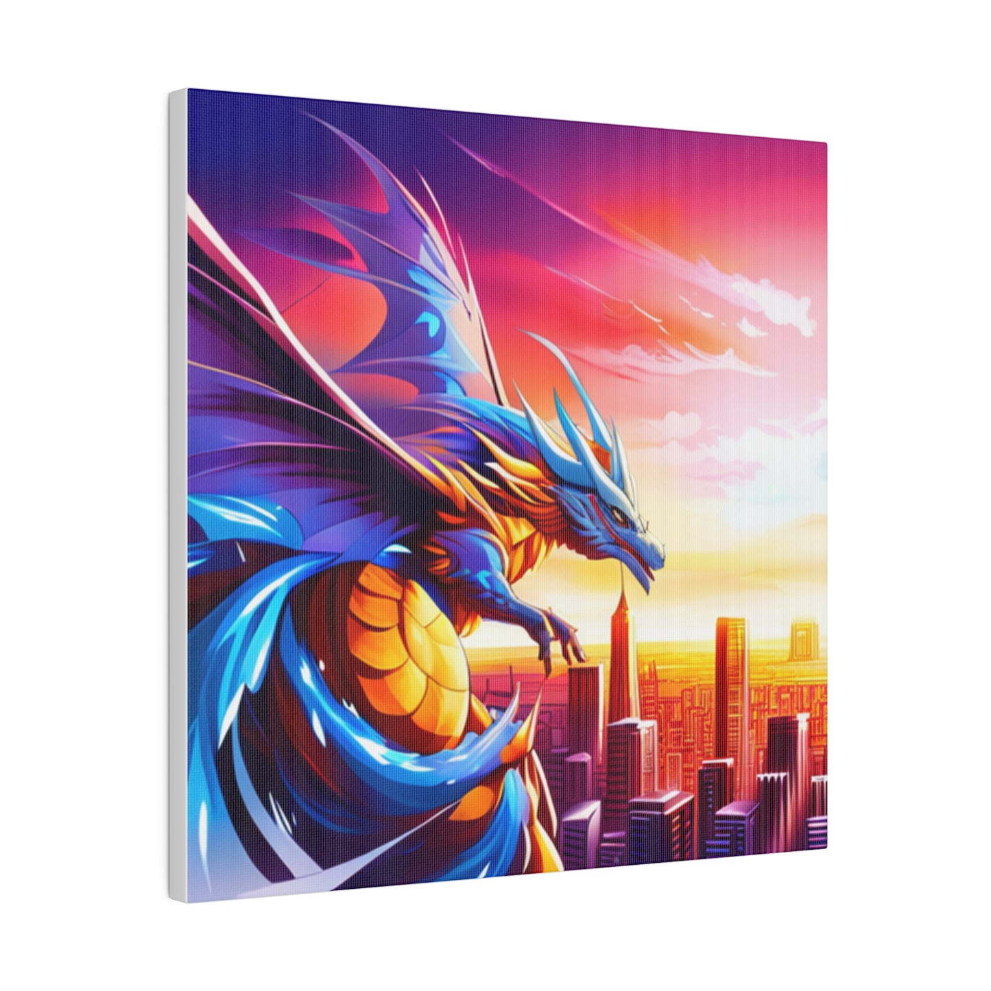 Dragon Cityscape - Matte Canvas, Stretched, 0.75"