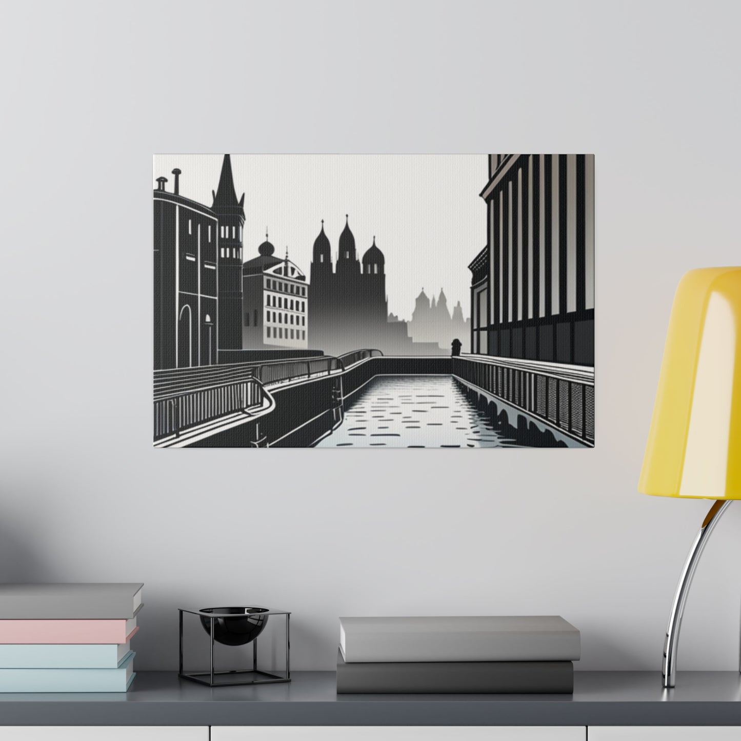 Majestic Metropolis: Matte Canvas Stretched Print