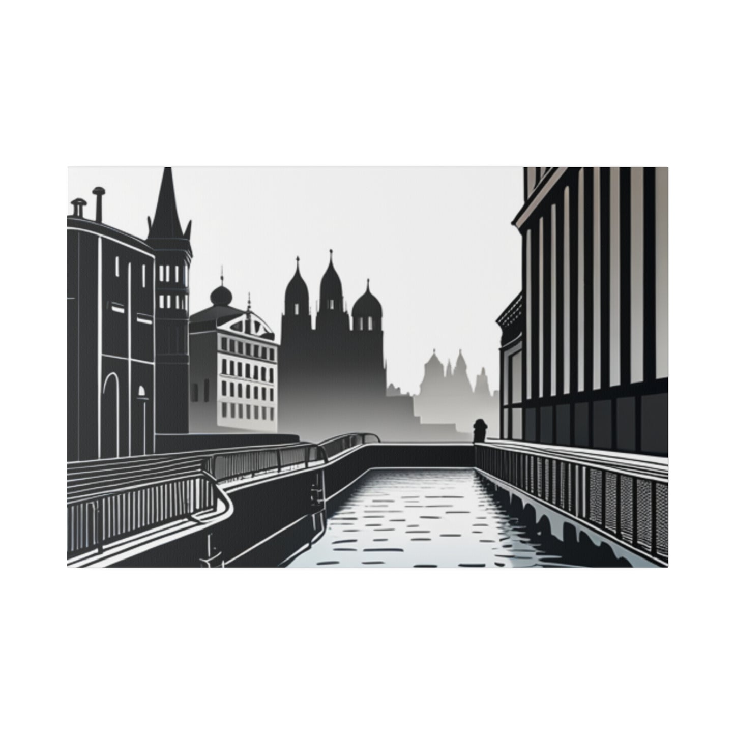 Majestic Metropolis: Matte Canvas Stretched Print