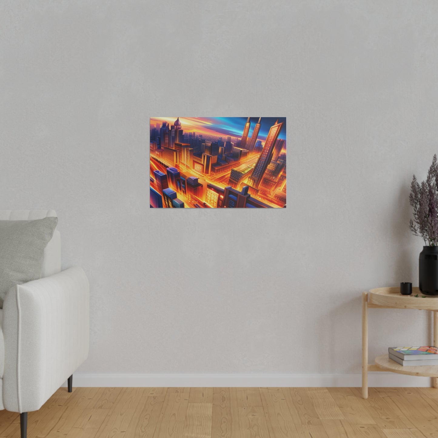 Futuristic Cityscape - Matte Canvas, Stretched, 0.75"