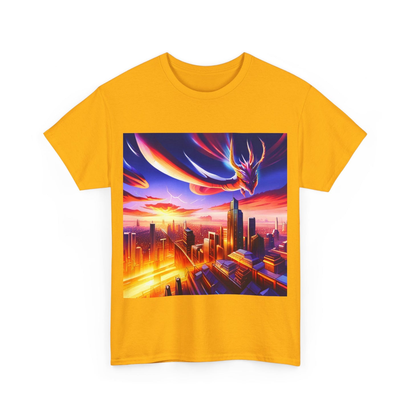 Soaring Dragon Cityscape Graphic Tee