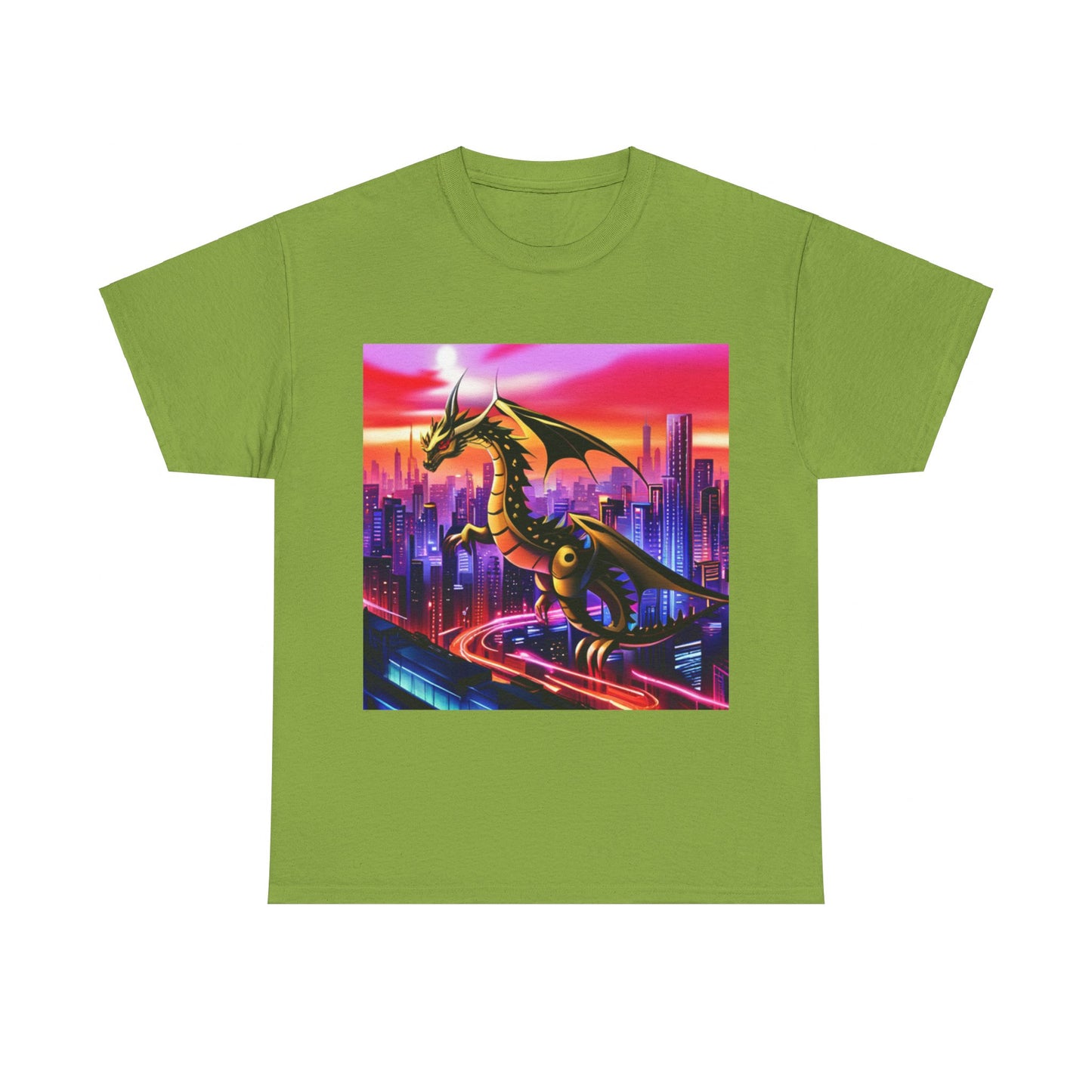 Robo-Dragon Cityscape Graphic Tee