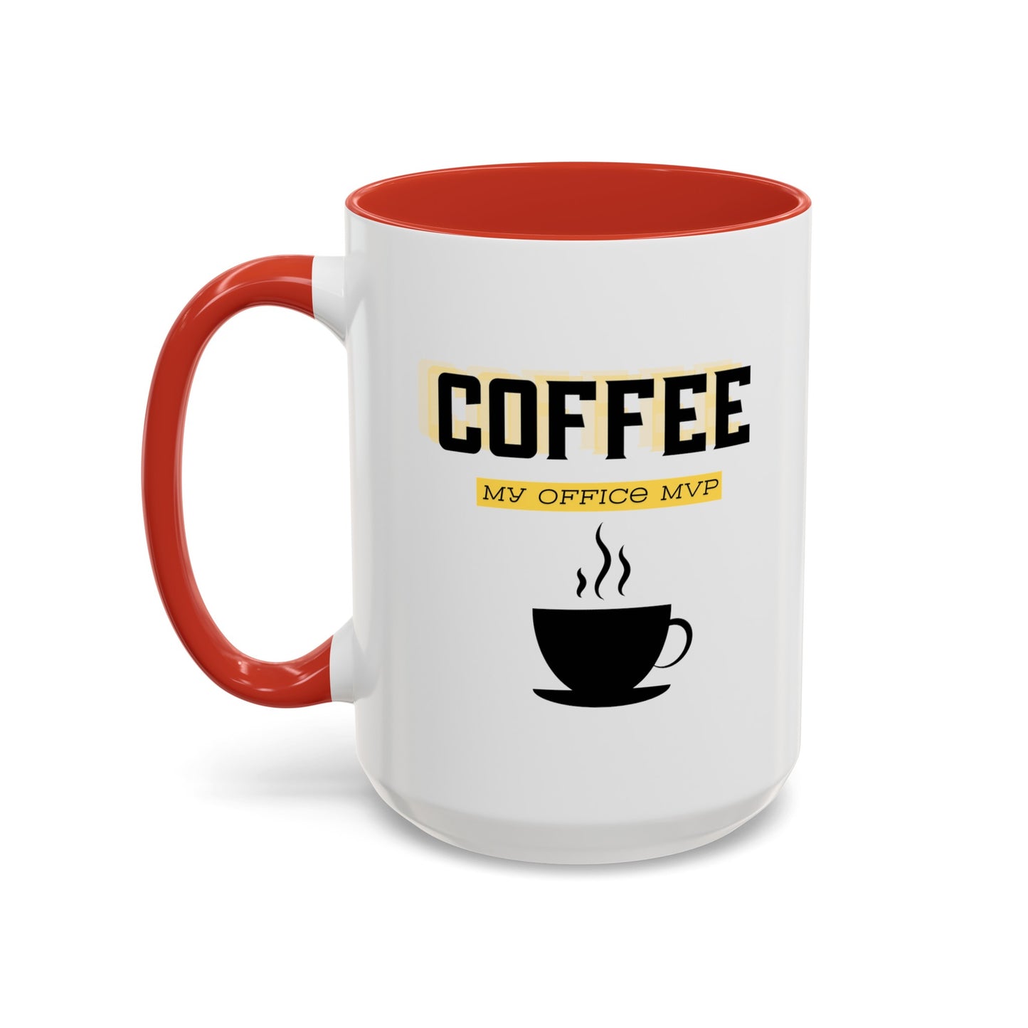 "Coffee: My office MVP" Accent Coffee Mug (11, 15oz)