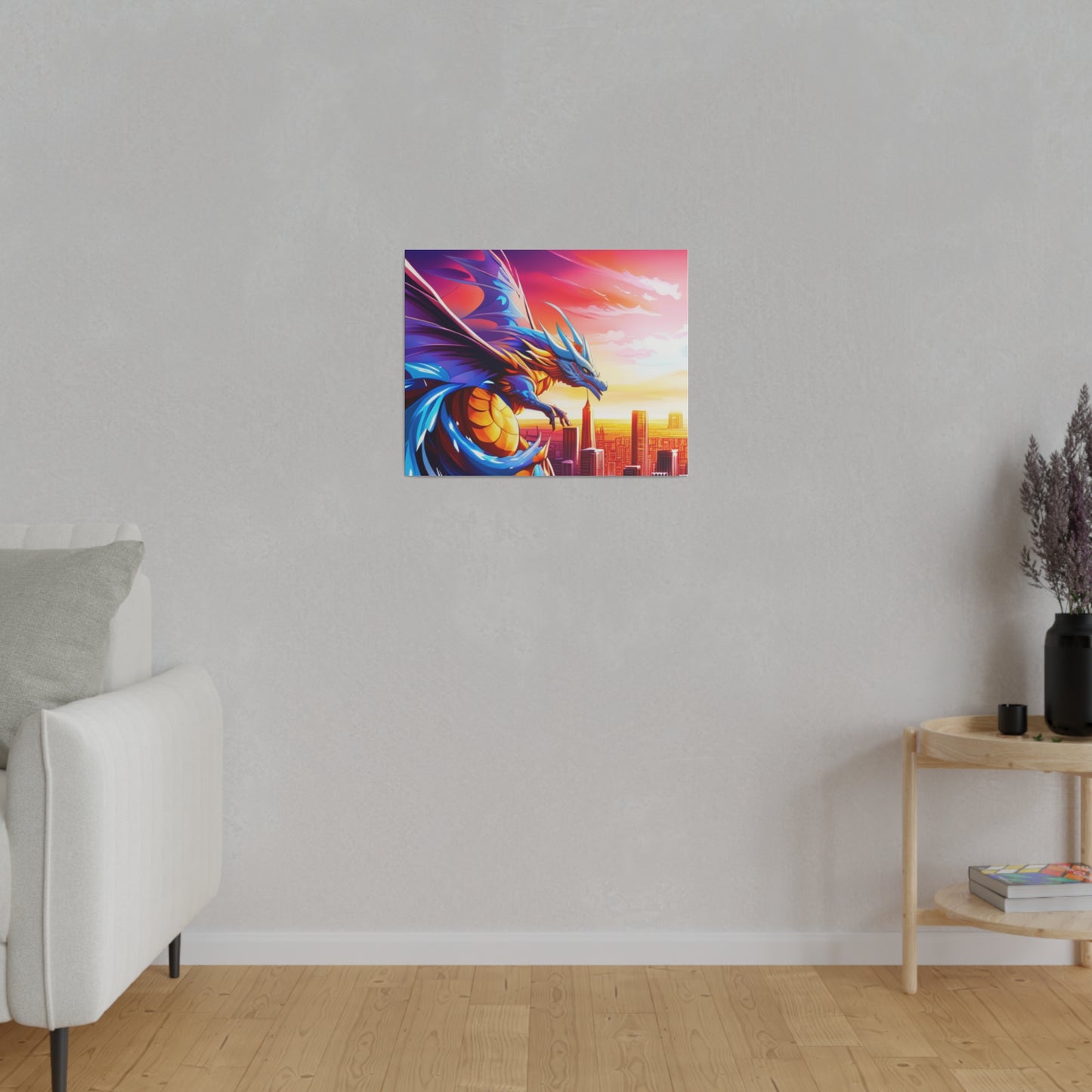 Dragon Cityscape - Matte Canvas, Stretched, 0.75"