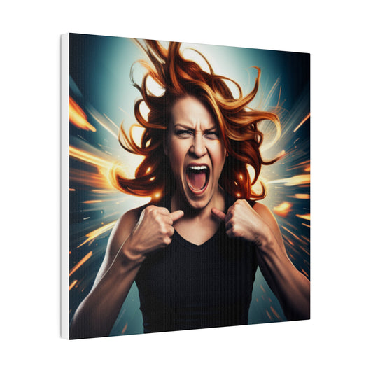 Comic Art, "Rage" Female Model on Matte Canvas, Stretched, 0.75"