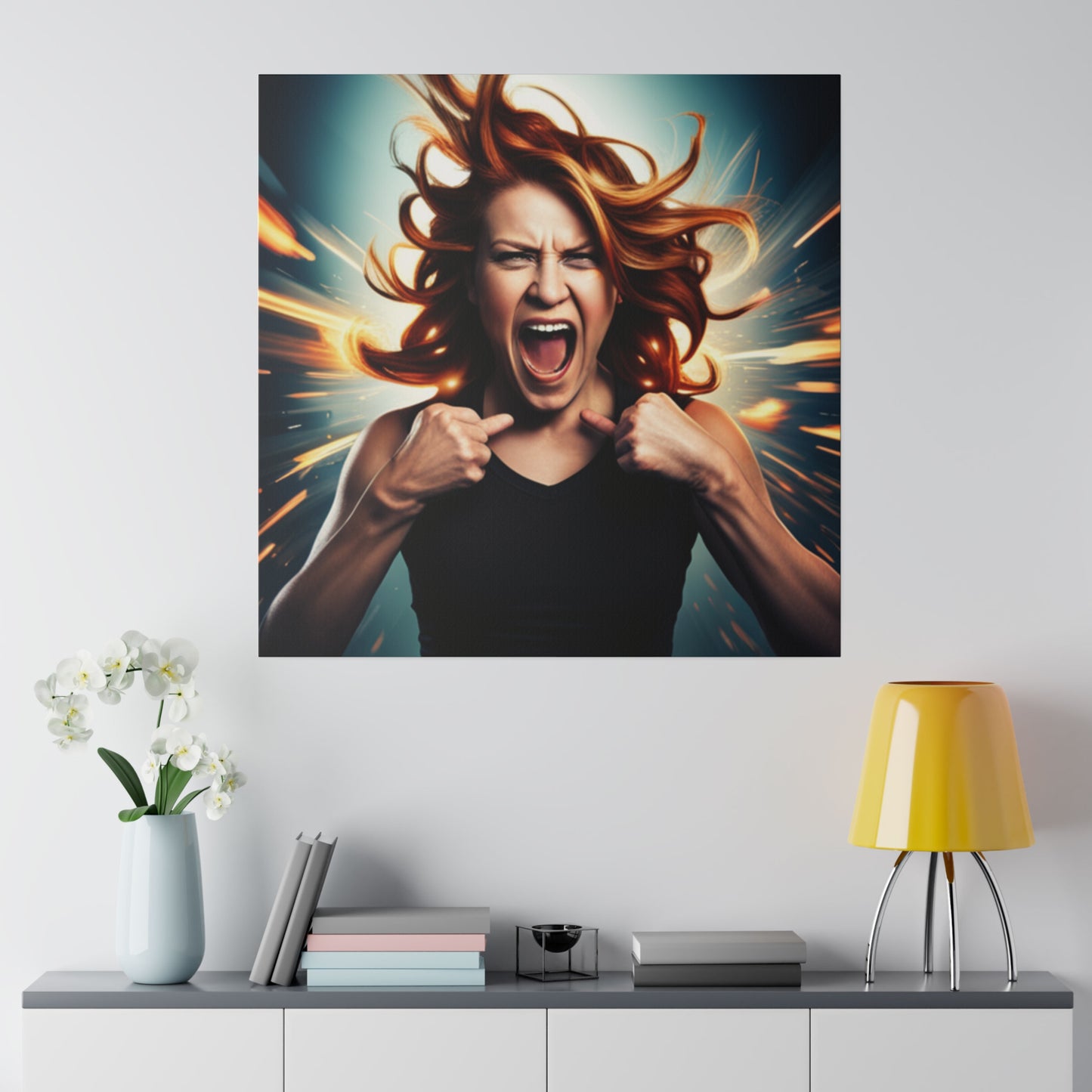 Comic Art, "Rage" Female Model on Matte Canvas, Stretched, 0.75"