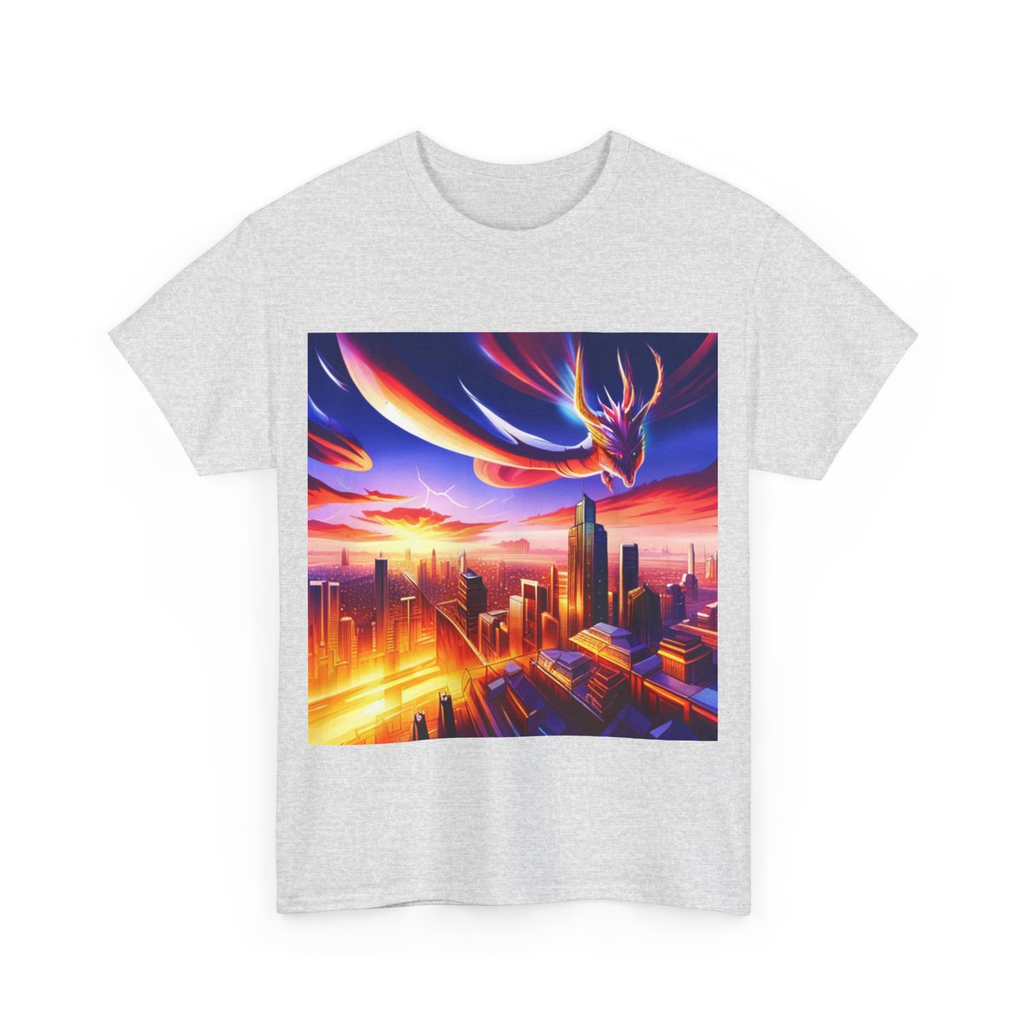 Soaring Dragon Cityscape Graphic Tee