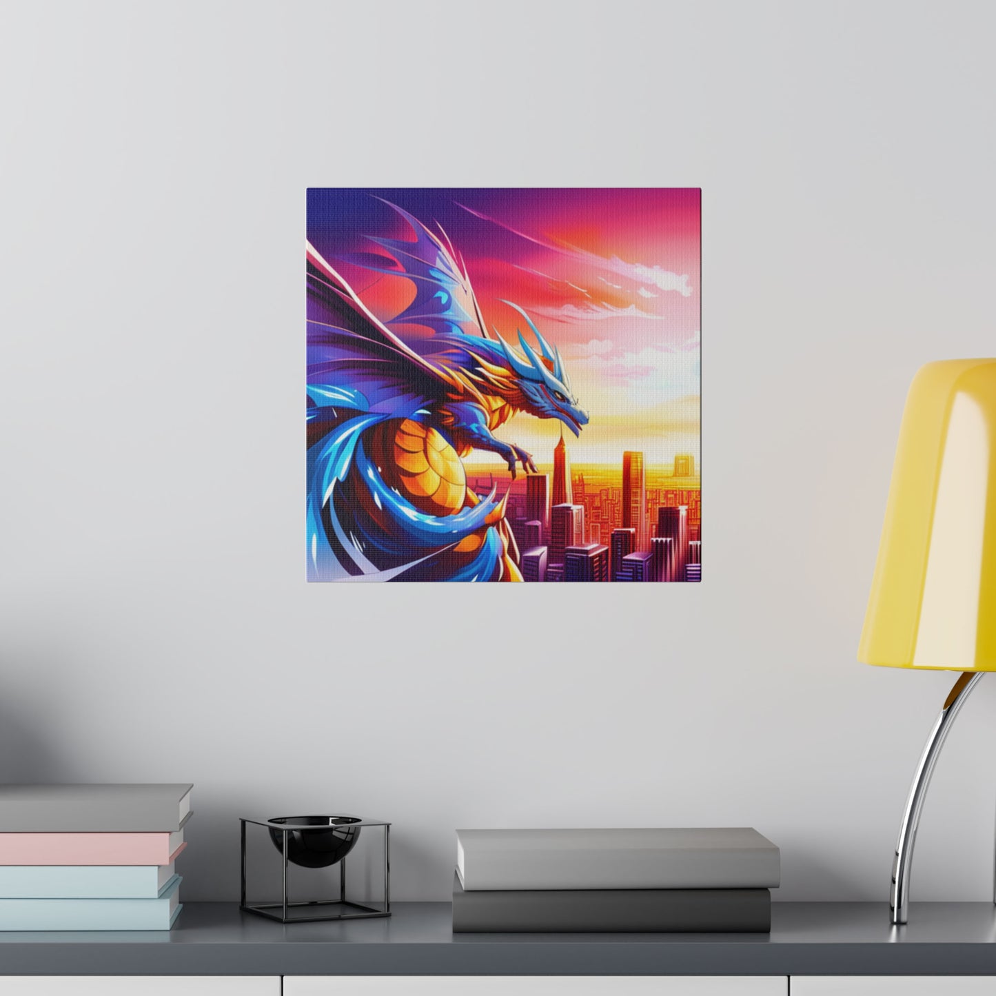 Dragon Cityscape - Matte Canvas, Stretched, 0.75"