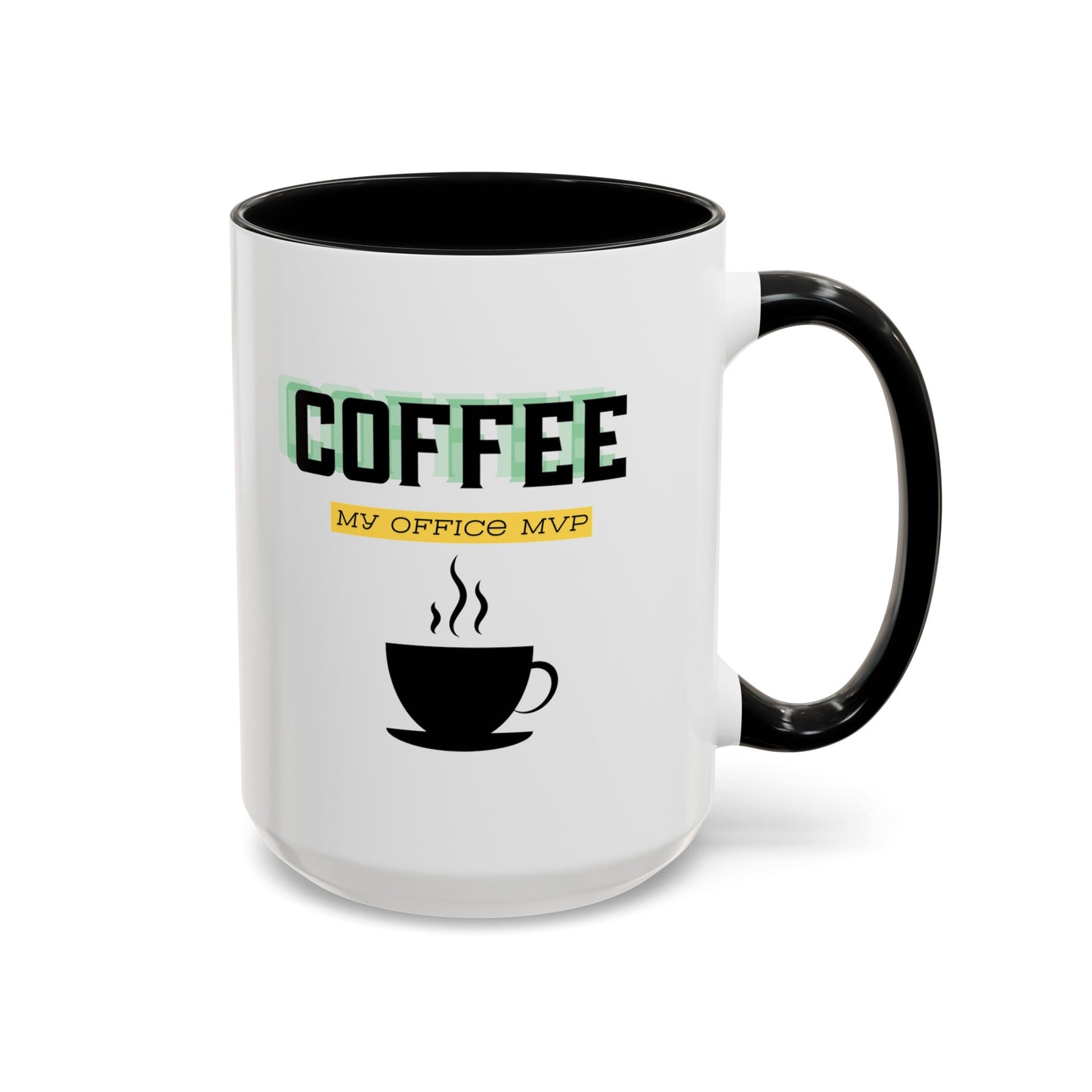 "Coffee: My office MVP" Accent Coffee Mug (11, 15oz)