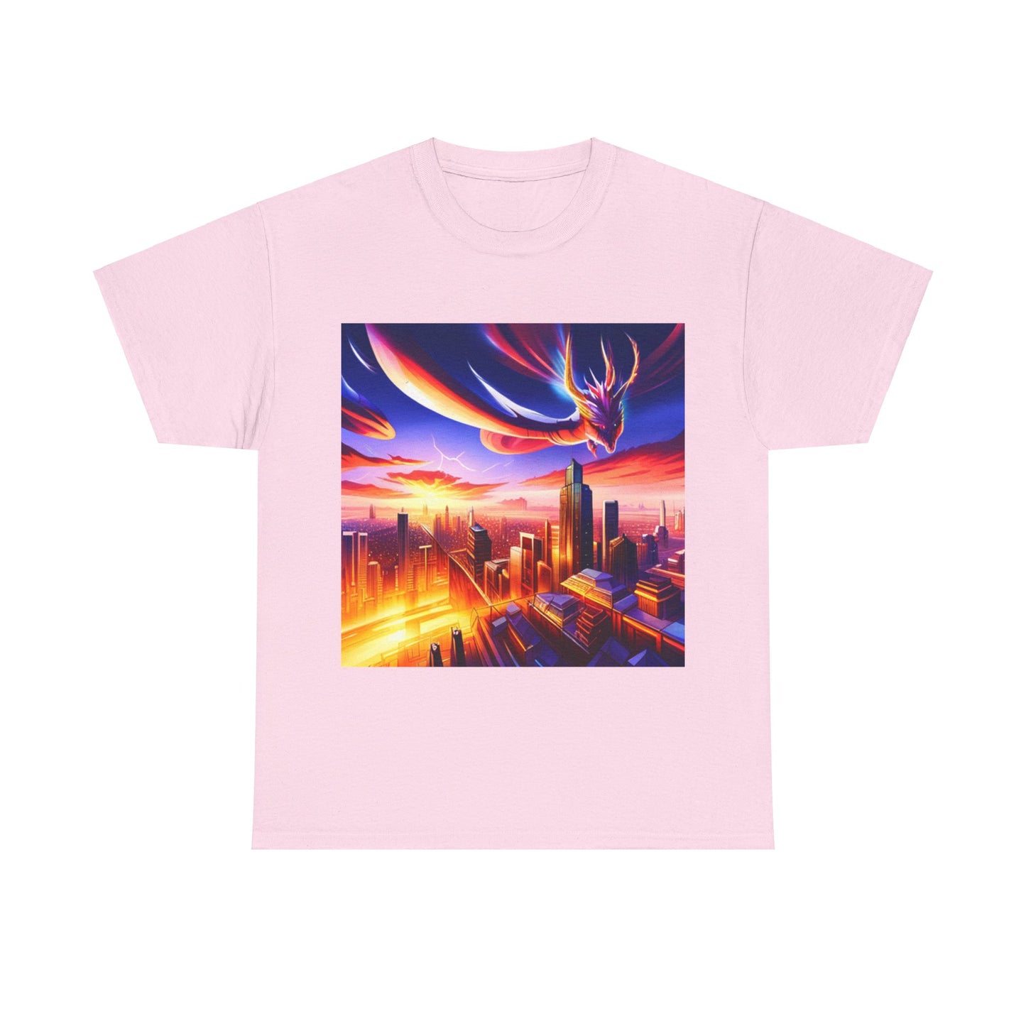 Soaring Dragon Cityscape Graphic Tee