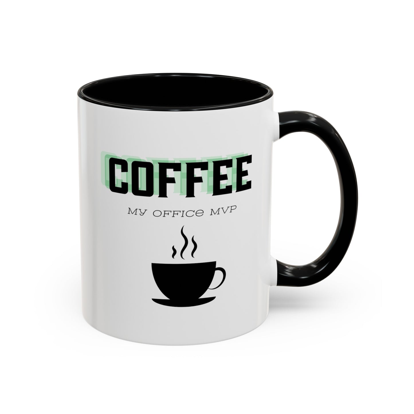 "Coffee: My office MVP" Accent Coffee Mug (11, 15oz)