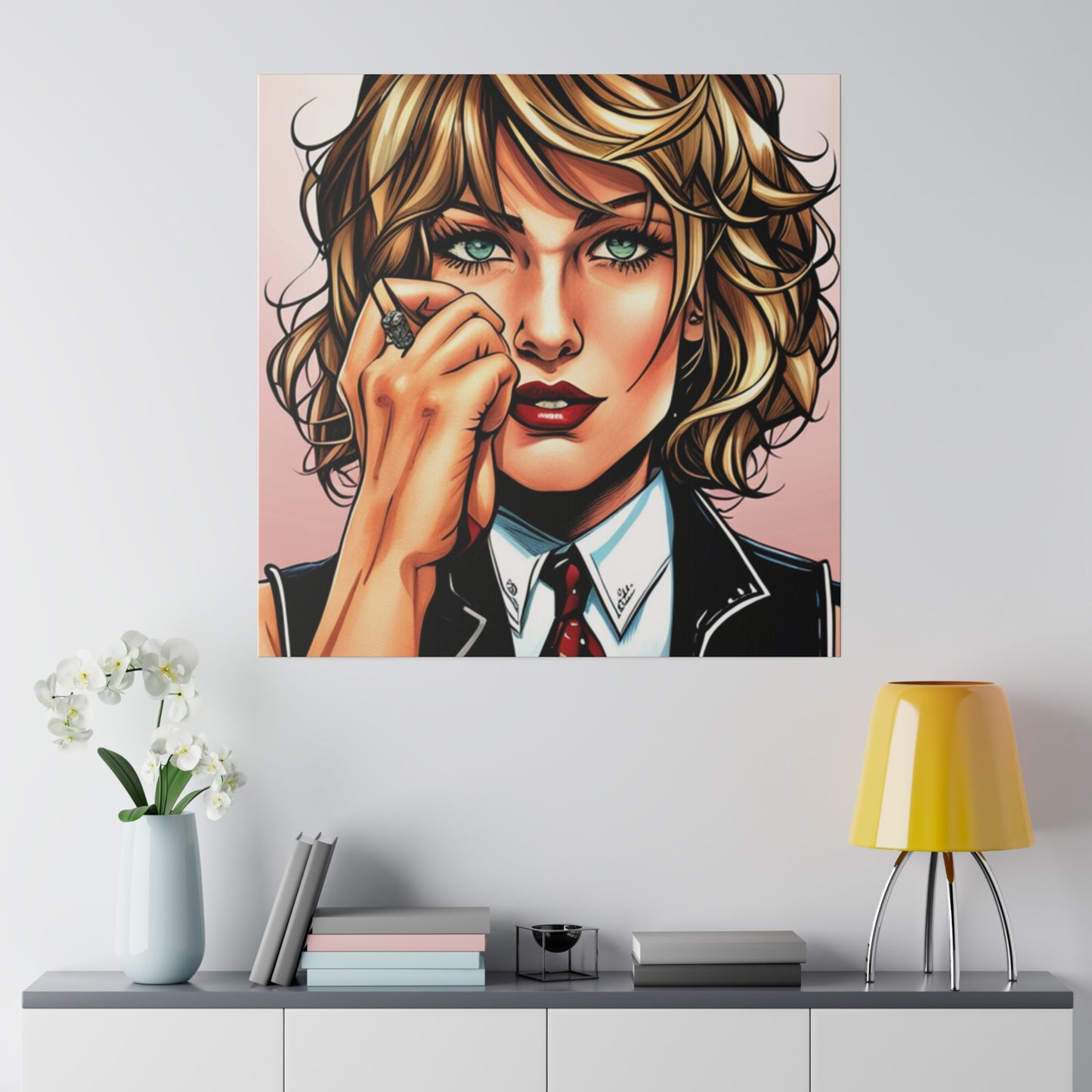 Comic Art, Female Model on Matte Canvas, Stretched, 0.75"