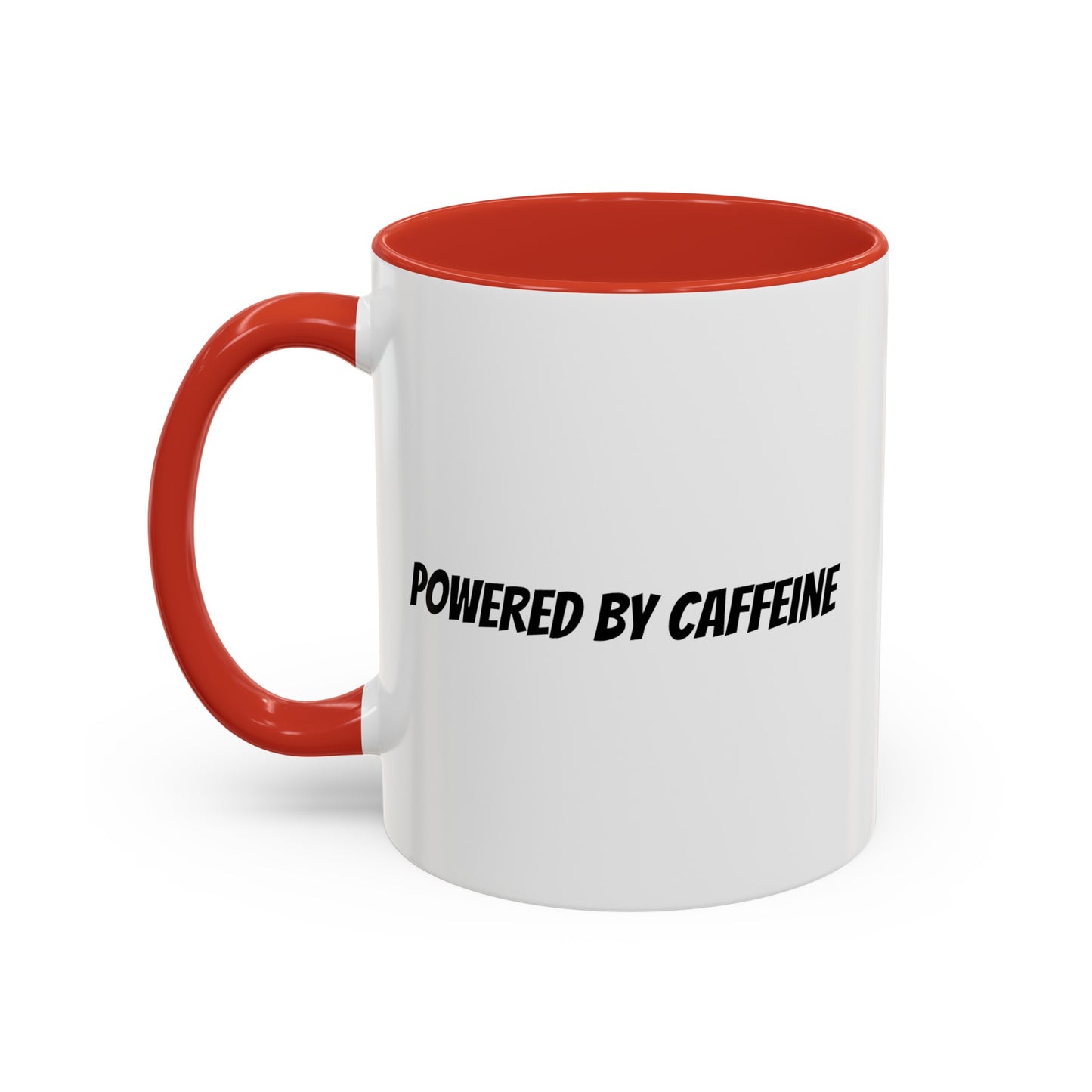 "Powered by Caffeine" Accent Coffee Mug (11, 15oz)