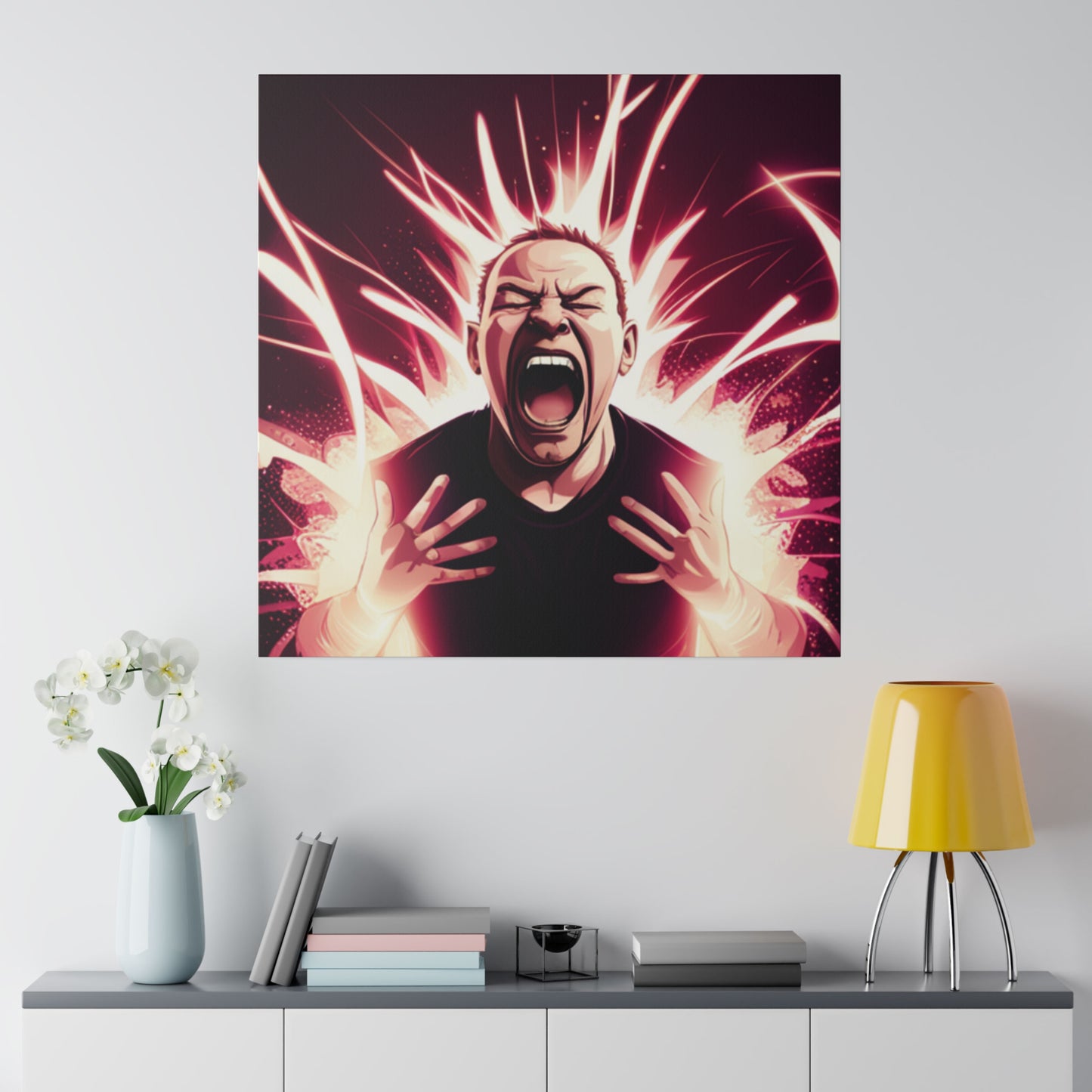 Comic Art, "Rage" Male Model on Matte Canvas, Stretched, 0.75"