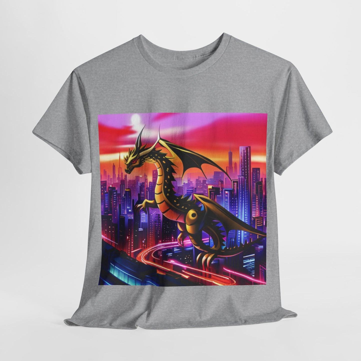 Robo-Dragon Cityscape Graphic Tee