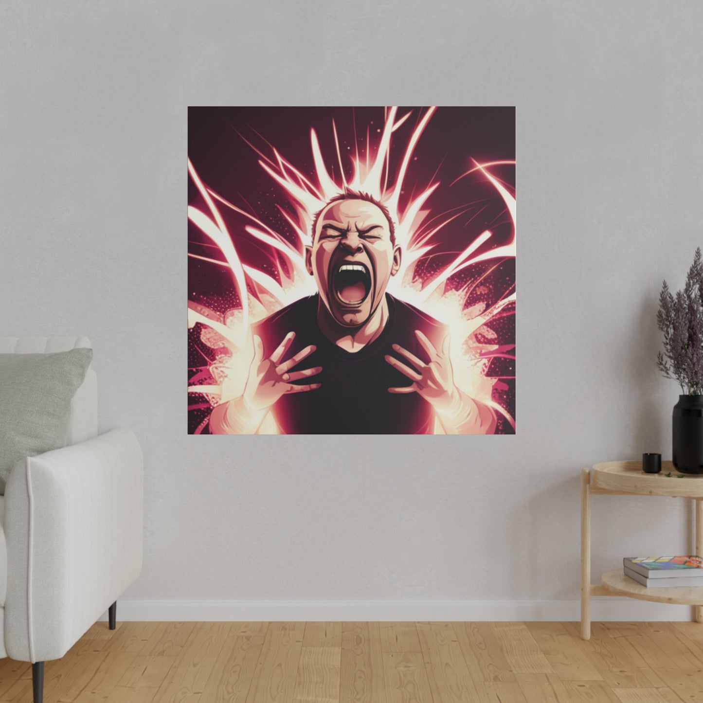 Comic Art, "Rage" Male Model on Matte Canvas, Stretched, 0.75"