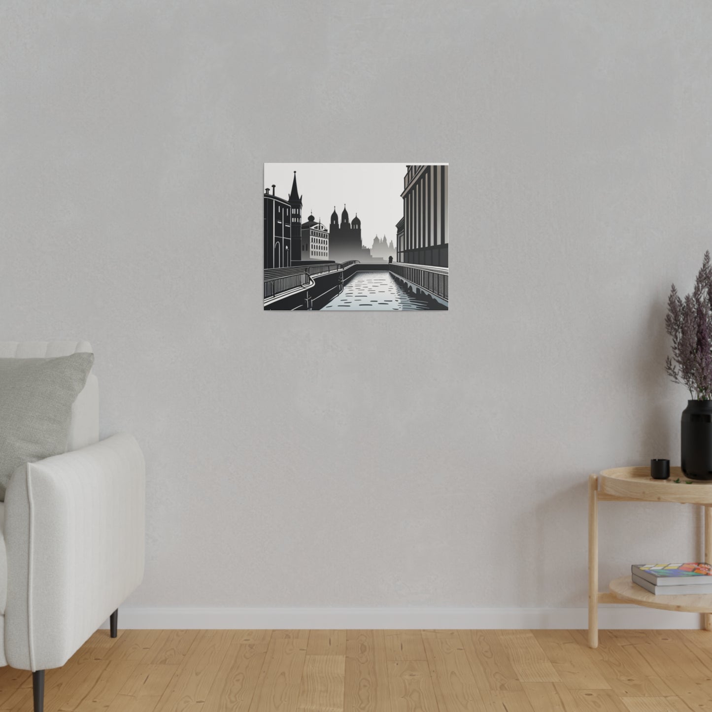 Majestic Metropolis: Matte Canvas Stretched Print